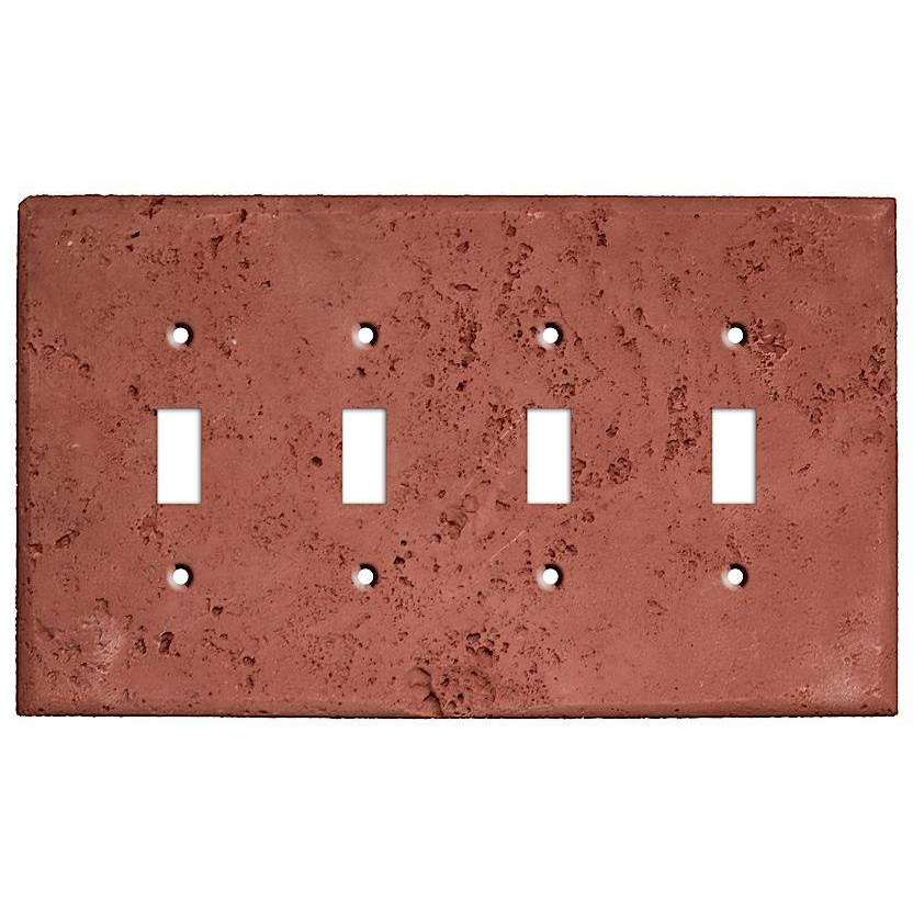 Brick Stone Four Toggle Switchplate - Wallplatesonline.com