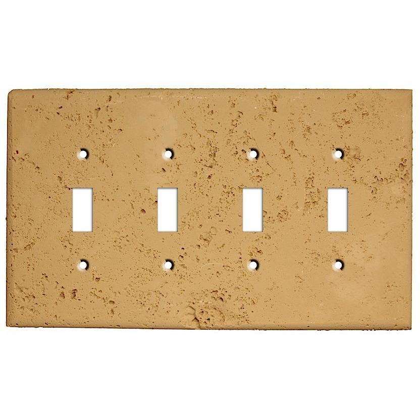 Caramel Stone Four Toggle Switchplate