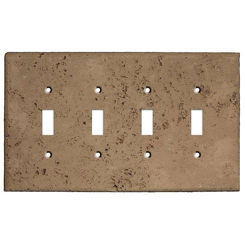 Cocoa Stone Four Toggle Switchplate