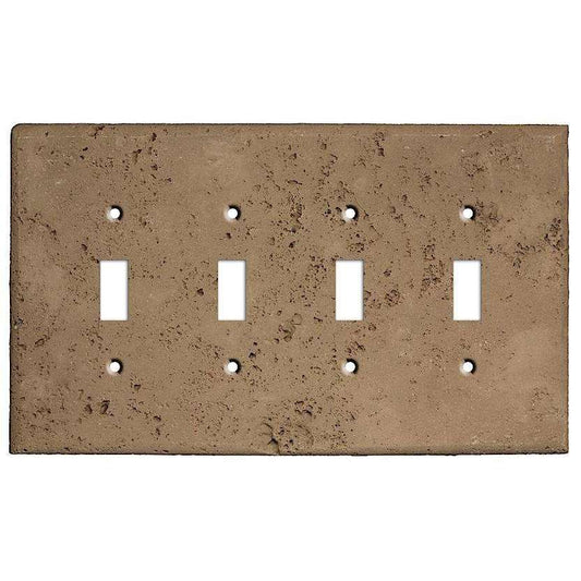 Cocoa Stone Four Toggle Switchplate - Wallplatesonline.com