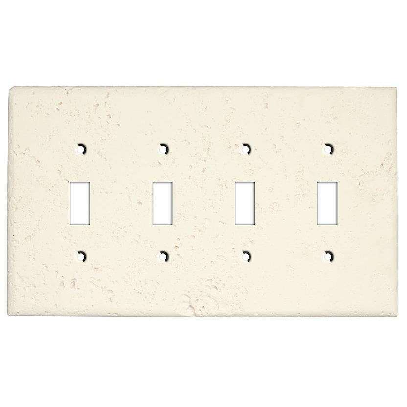 Paintable Stone Four Toggle Switchplate