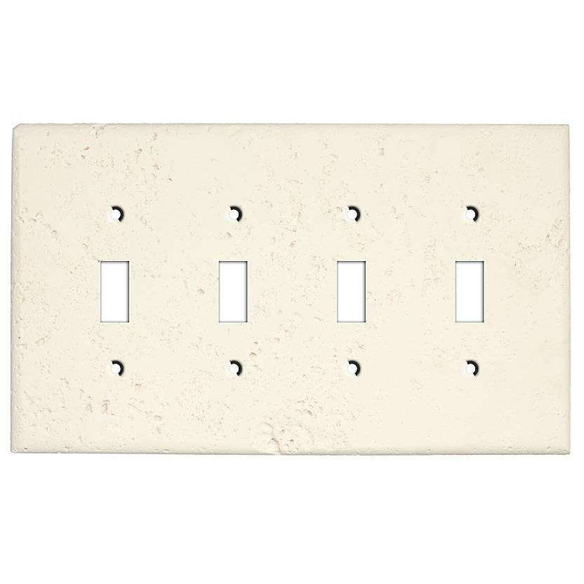 Paintable Stone Four Toggle Switchplate - Wallplatesonline.com