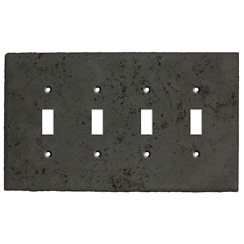 Charcoal Stone Four Toggle Switchplate