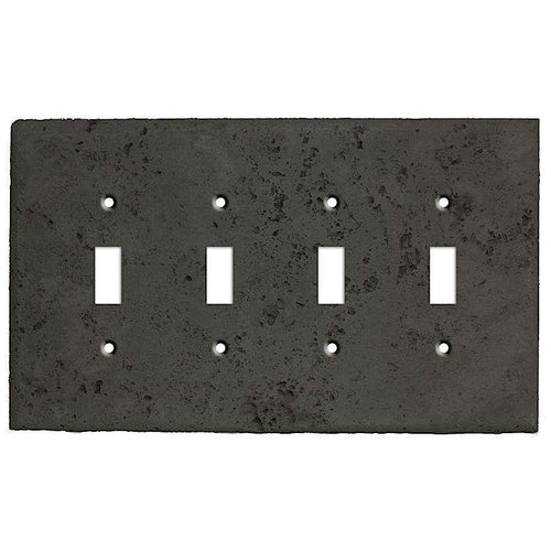 Charcoal Stone Four Toggle Switchplate