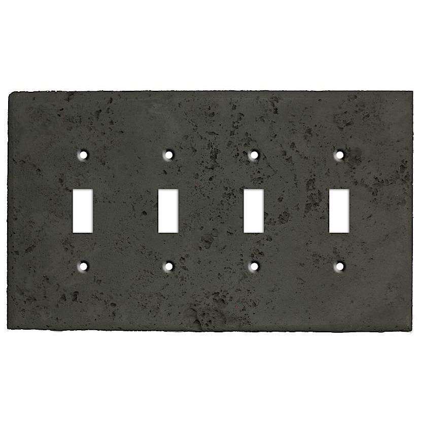 Charcoal Stone Four Toggle Switchplate - Wallplatesonline.com