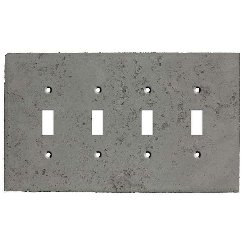 Gray Stone Four Toggle Switchplate - Wallplatesonline.com