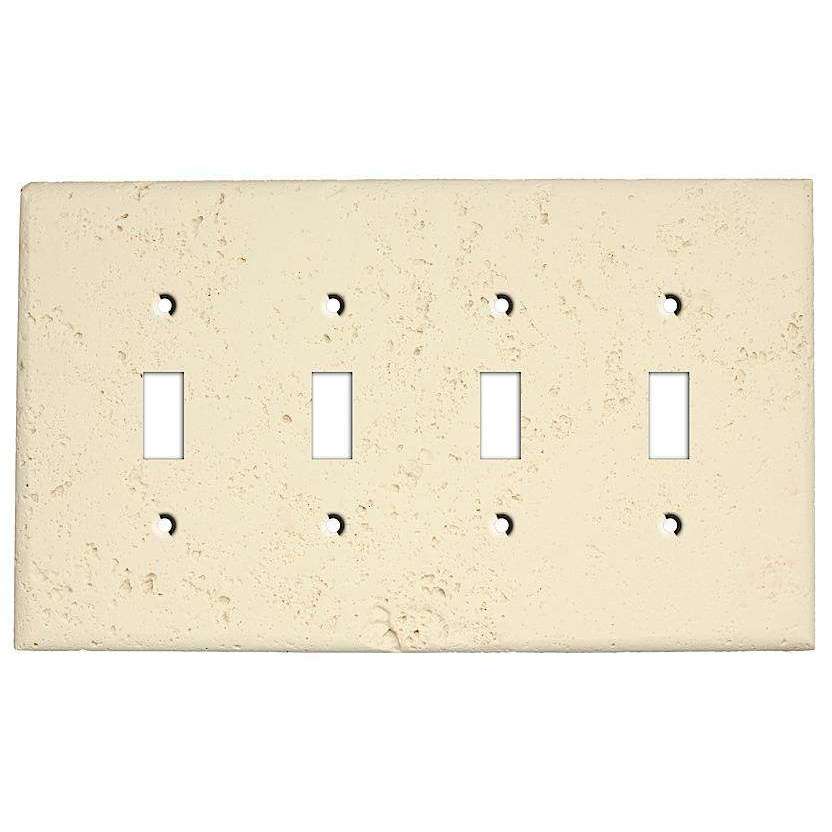 Bone Stone Four Toggle Switchplate