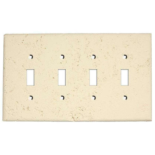 Bone Stone Four Toggle Switchplate