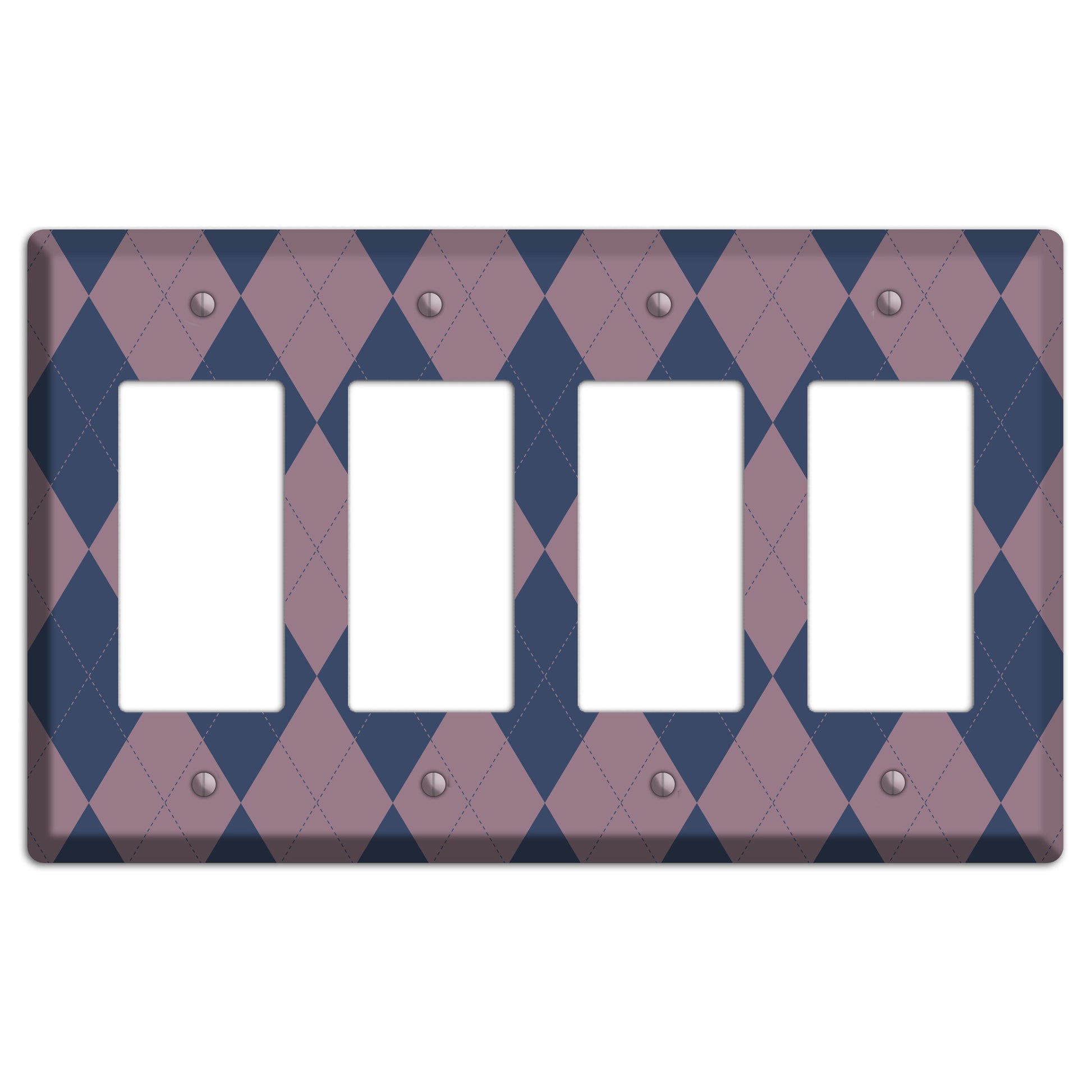 Purple Argyle 4 Rocker Wallplate