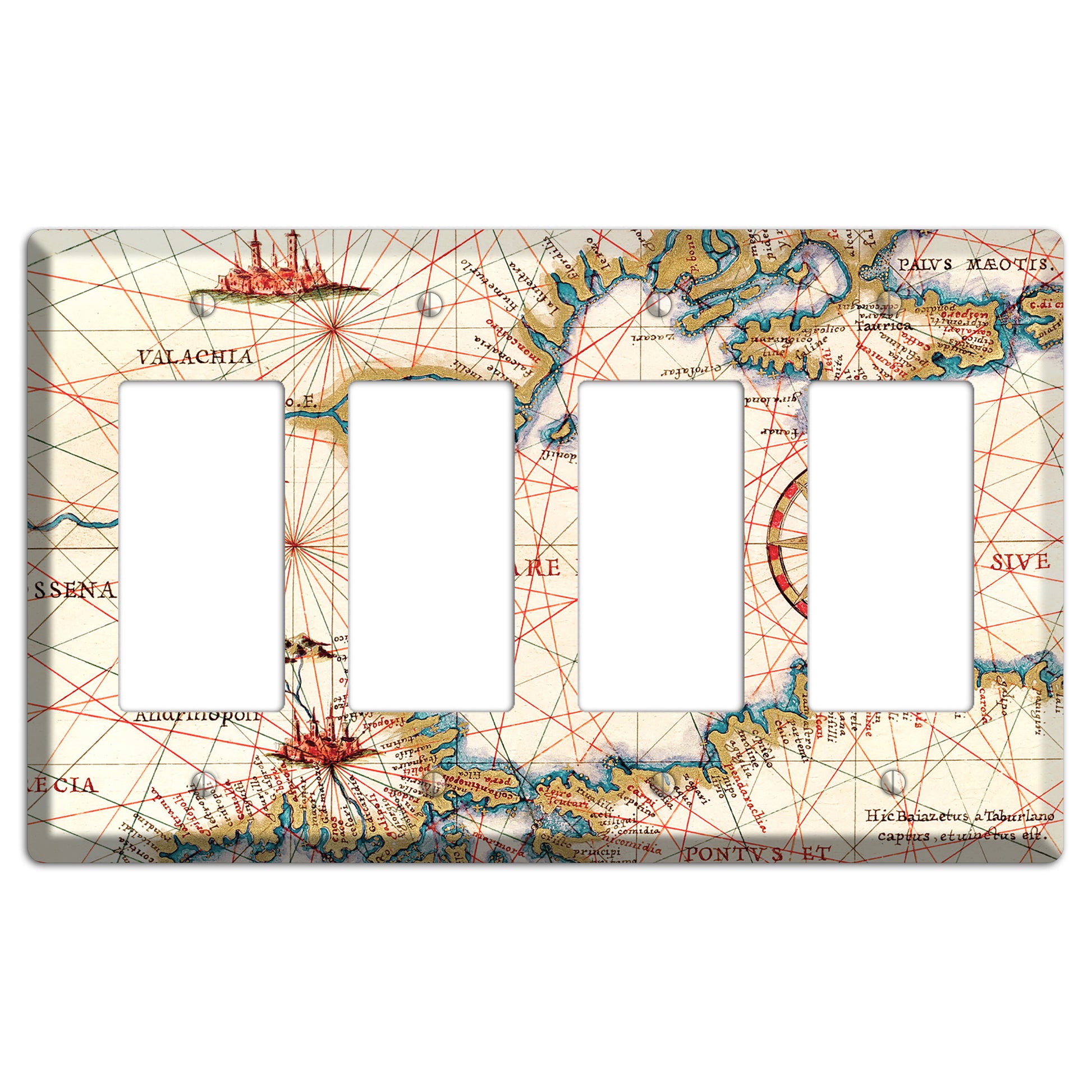 Map of Bulgaria 4 Rocker Wallplate
