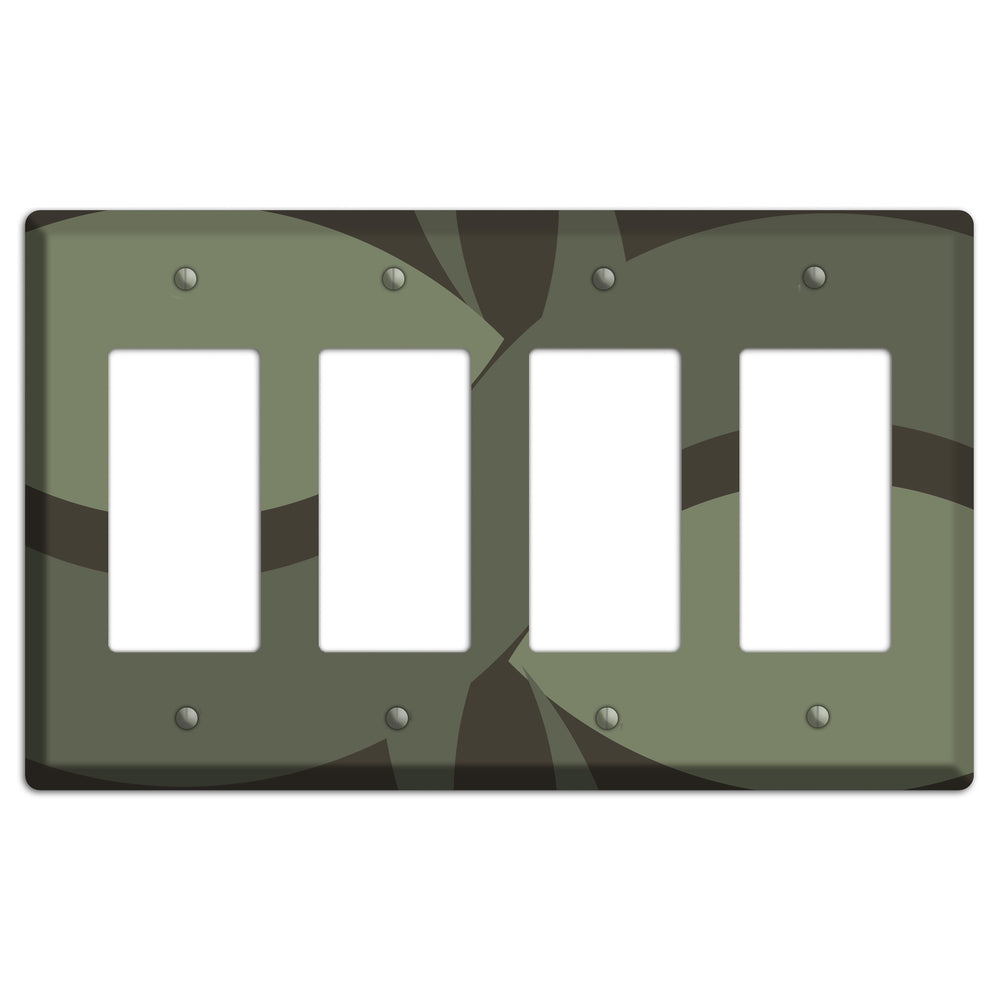 Olive Abstract 4 Rocker Wallplate