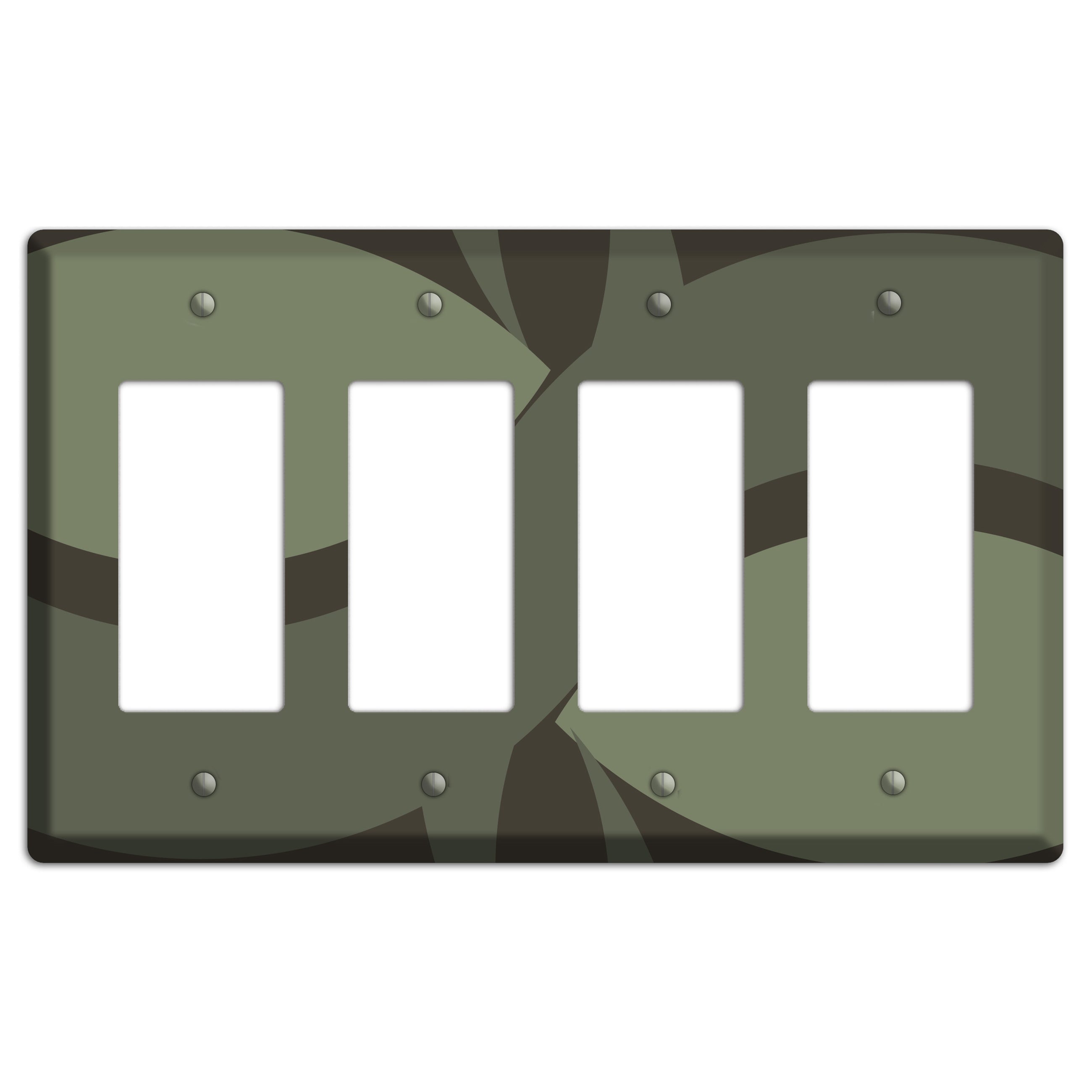 Olive Abstract 4 Rocker Wallplate