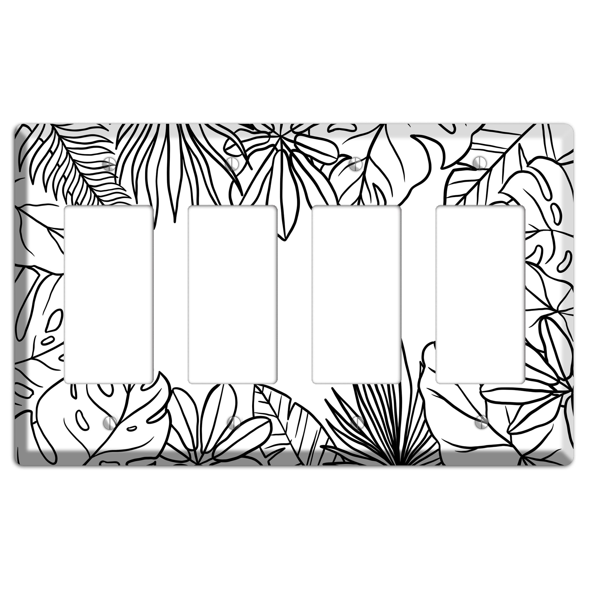 Hand-Drawn Leaves 3 4 Rocker Wallplate