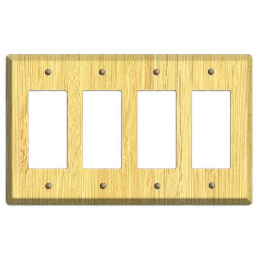 Natural Bamboo Wood Four rocker Switchplate