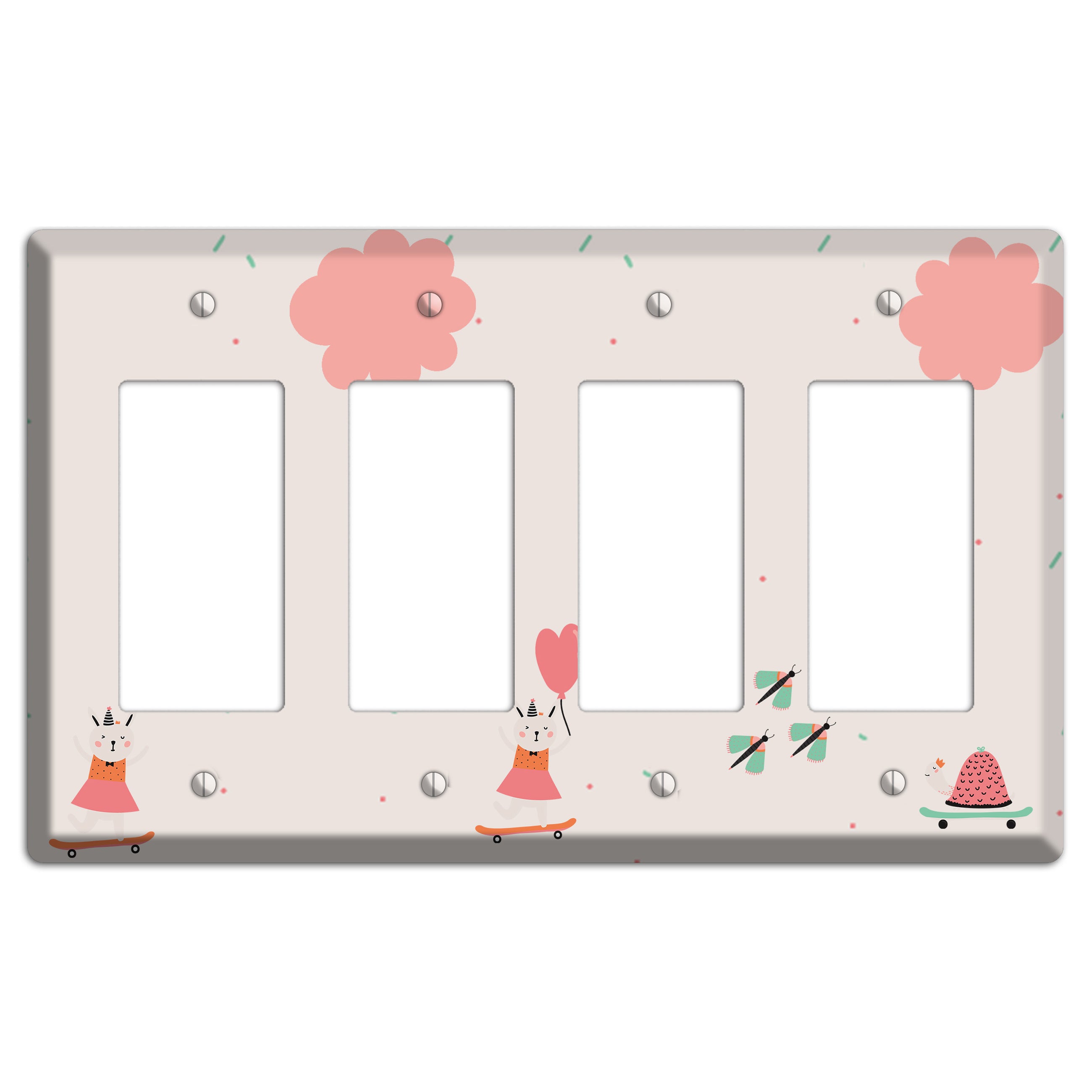 Skateboard Kitty 4 Rocker Wallplate
