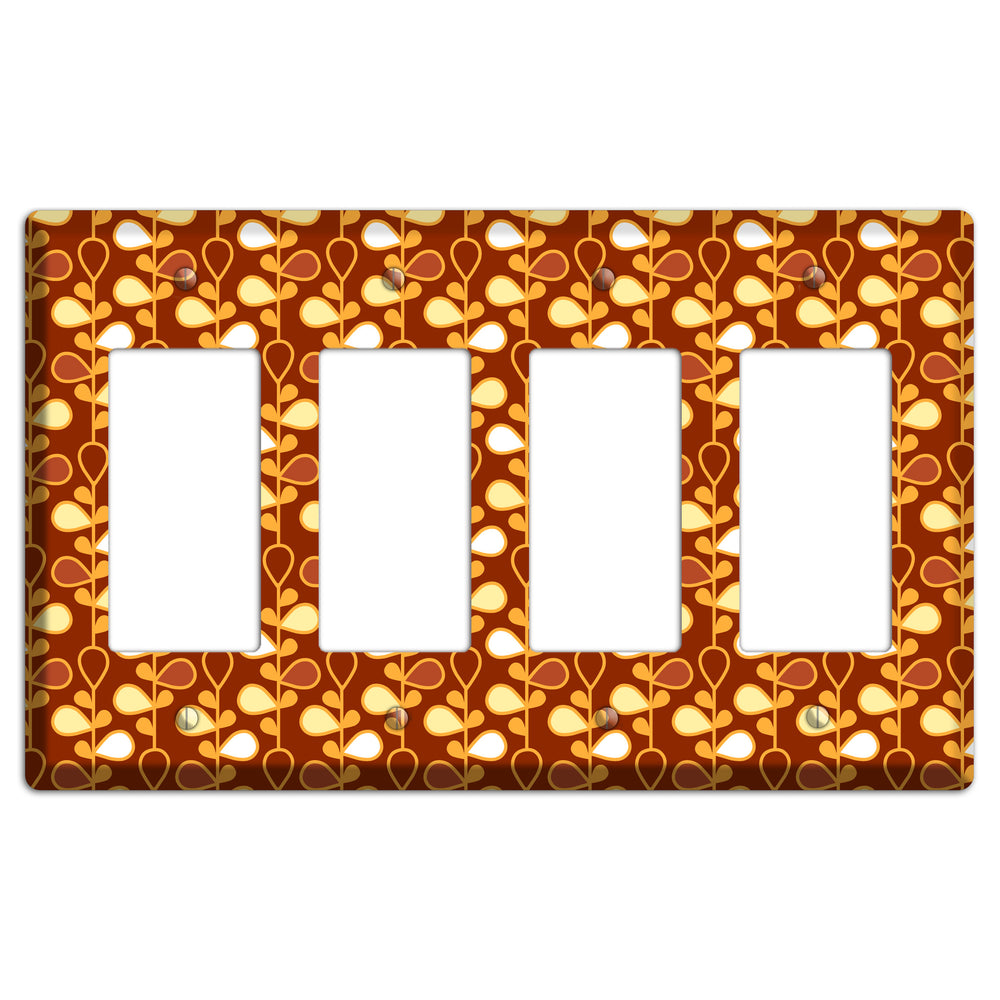 Red with Orange and Yellow Drop and Vine 4 Rocker Wallplate
