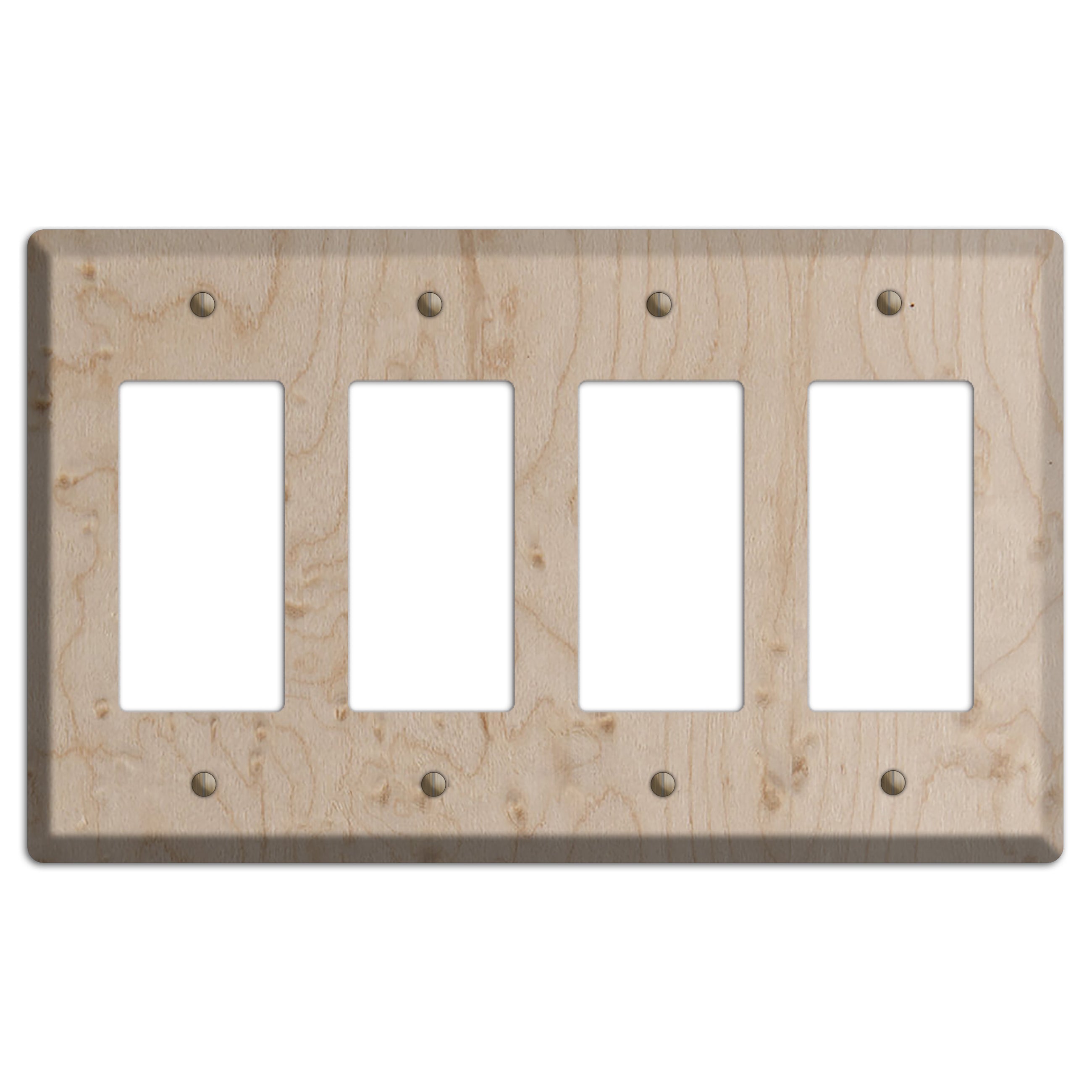 Birdseye Maple Wood Four rocker Switchplate