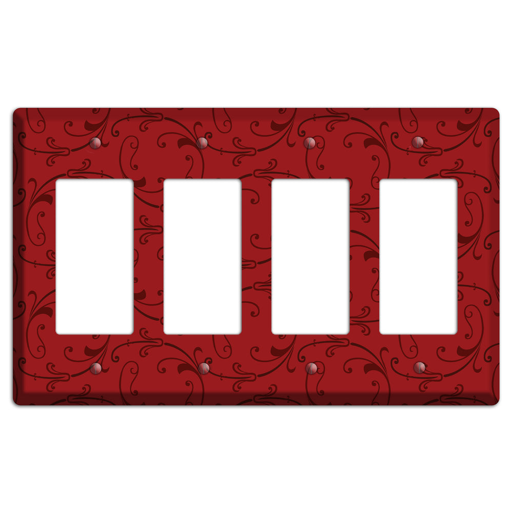 Red Victorian Sprig 4 Rocker Wallplate