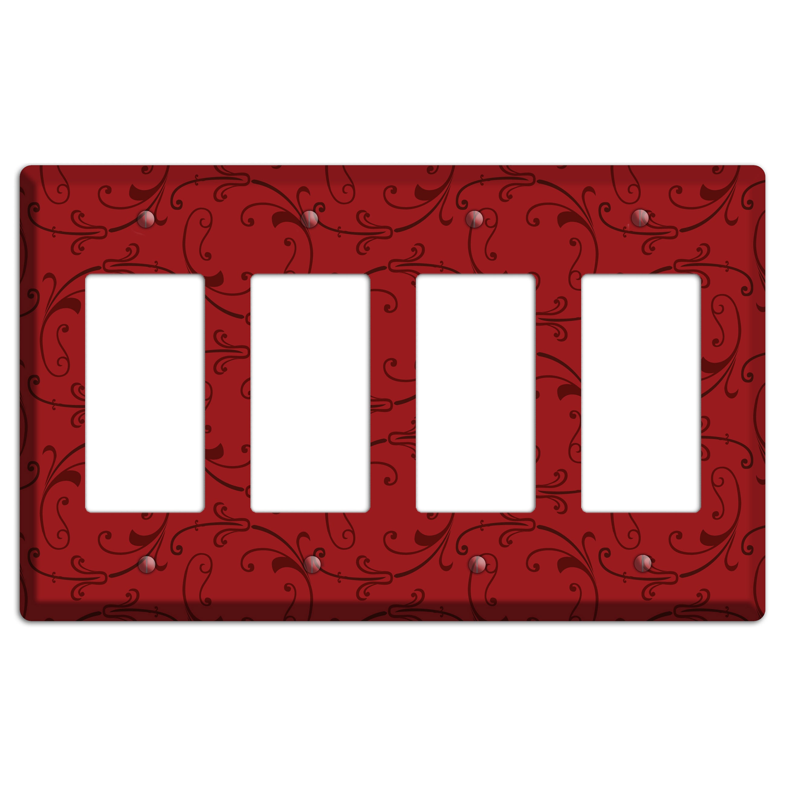 Red Victorian Sprig 4 Rocker Wallplate