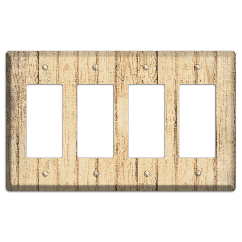 Hampton Weathered Wood 4 Rocker Wallplate