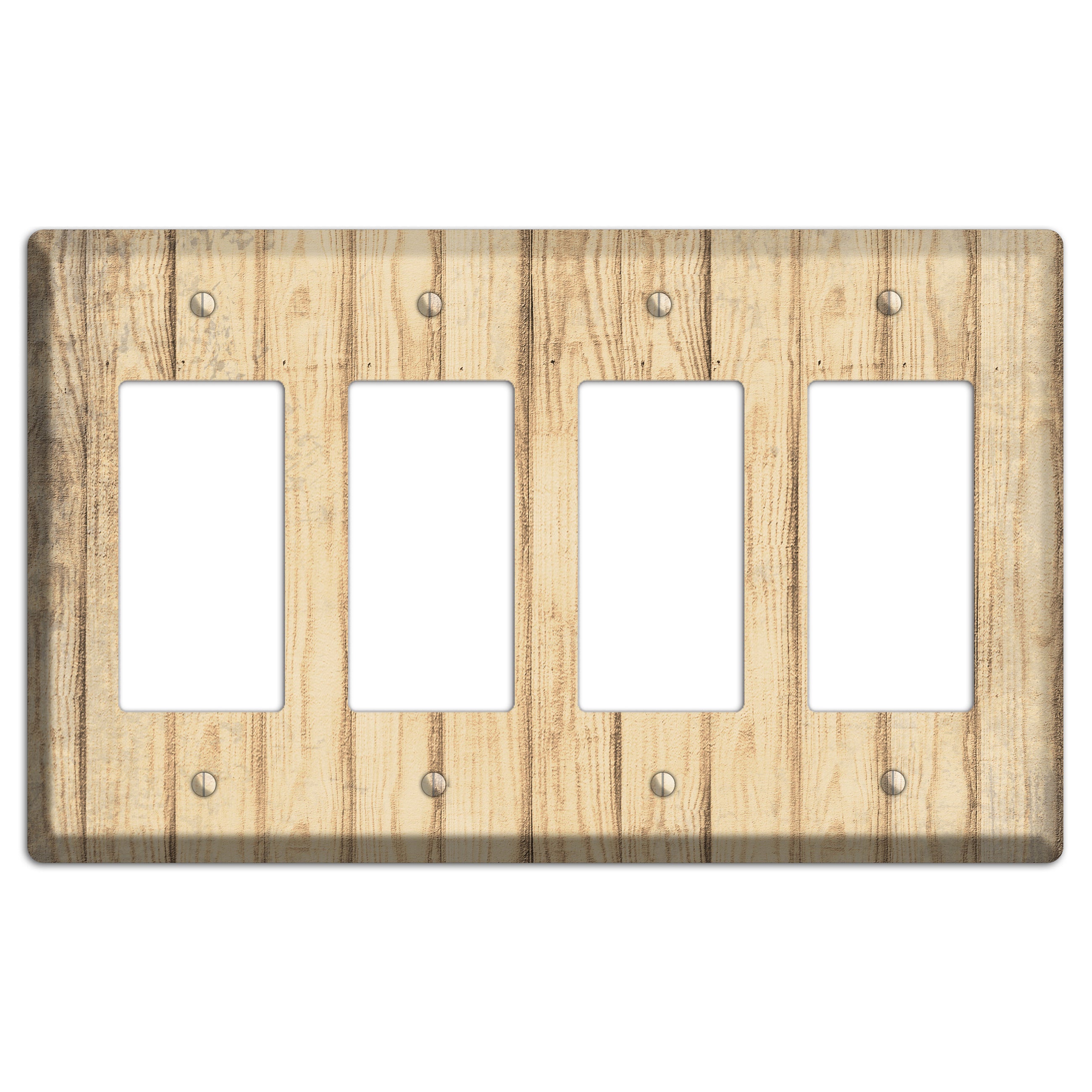 Hampton Weathered Wood 4 Rocker Wallplate