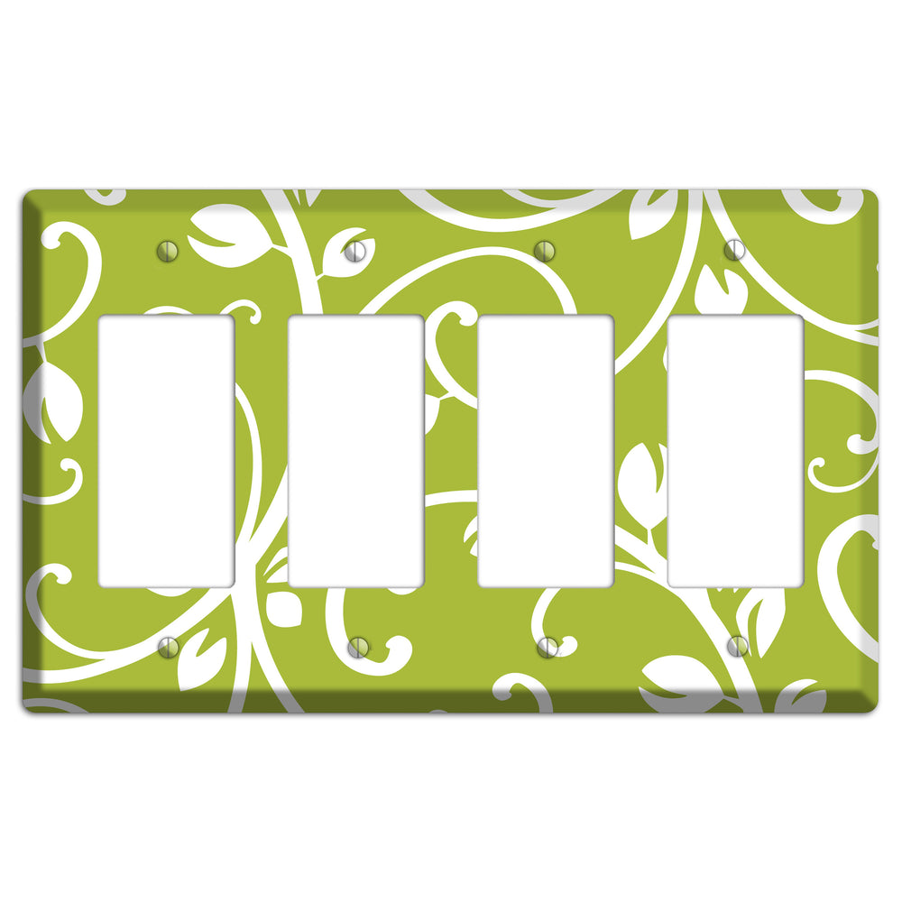 Green Bud Sprig 4 Rocker Wallplate