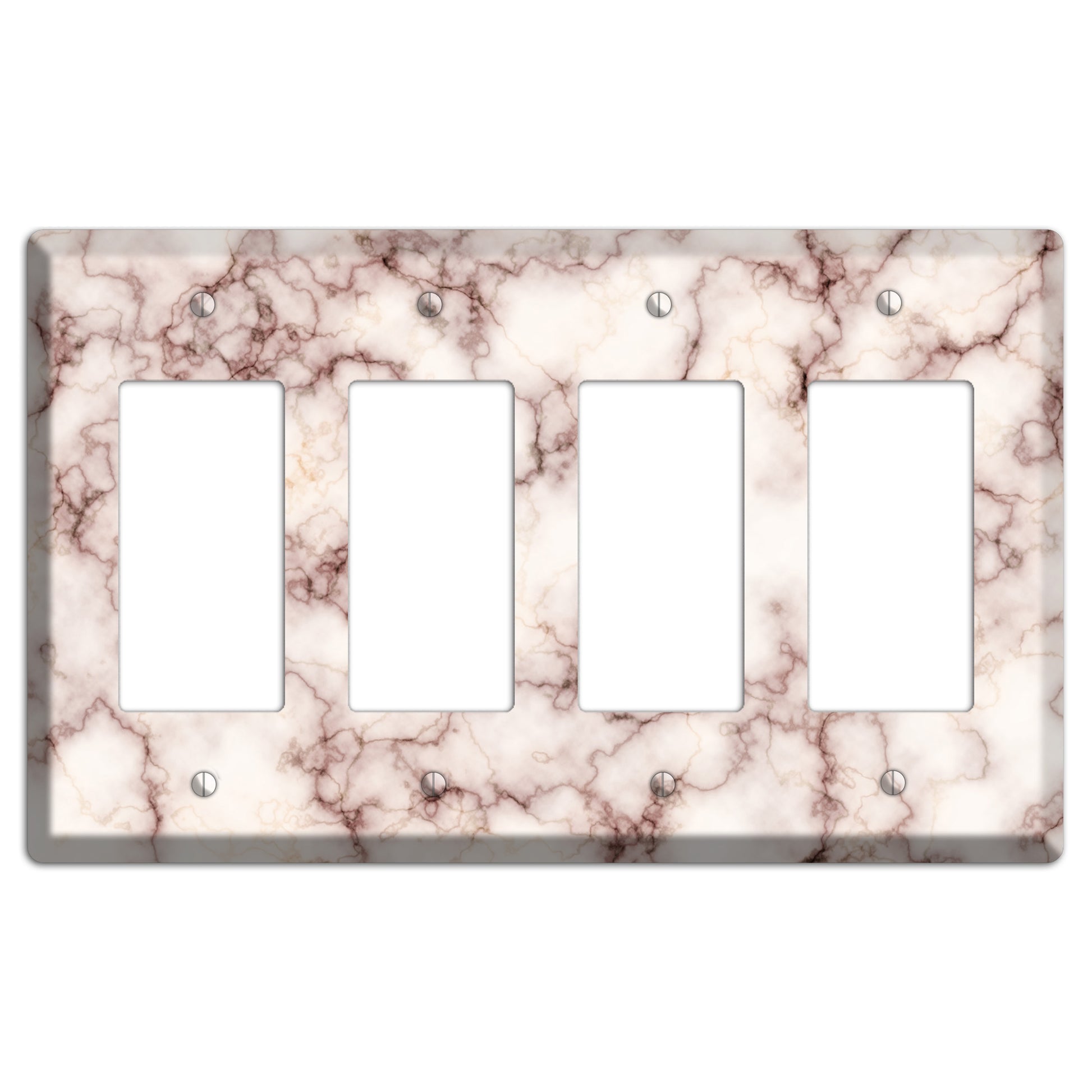 Burgundy Stained Marble 4 Rocker Wallplate