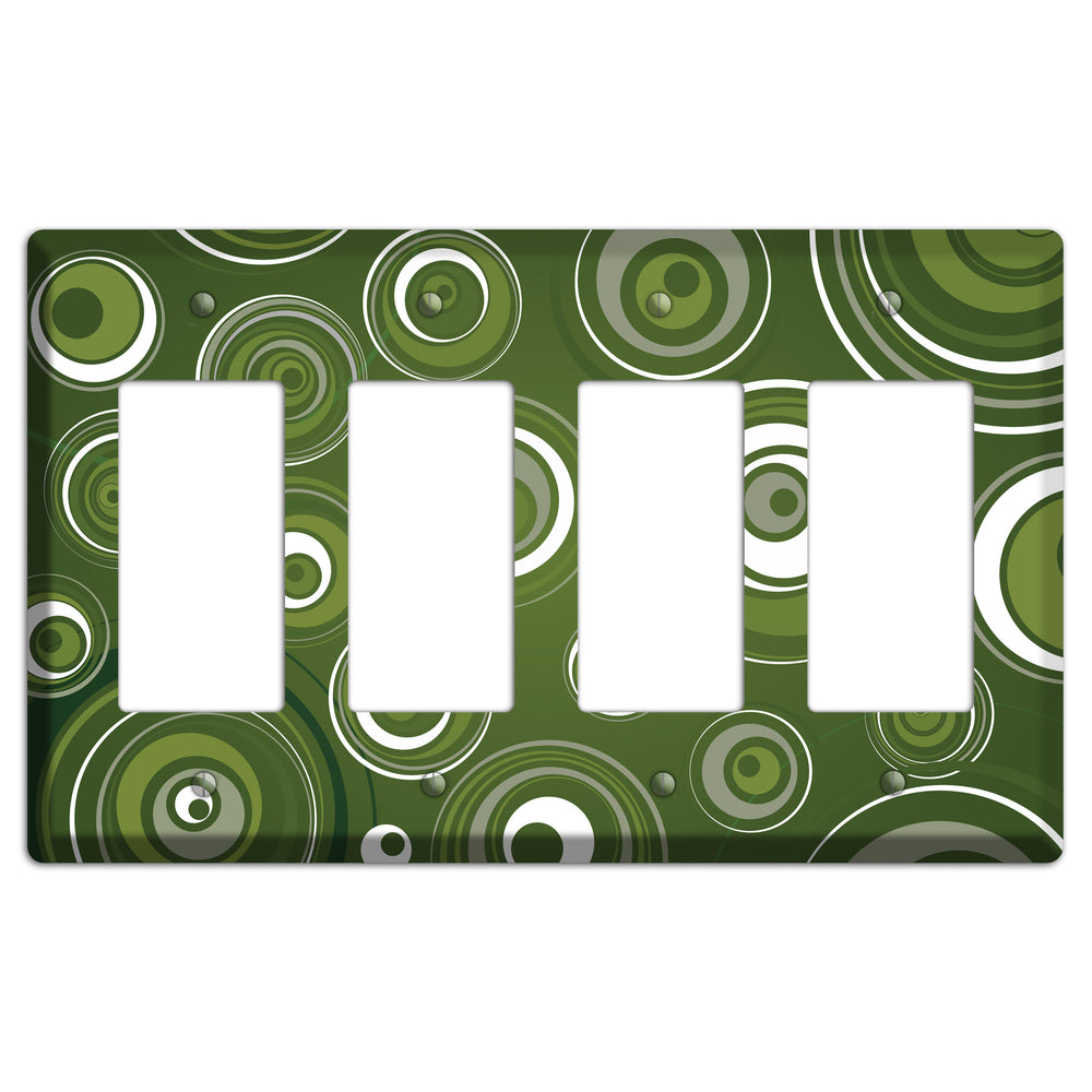 Green Circles 4 Rocker Wallplate