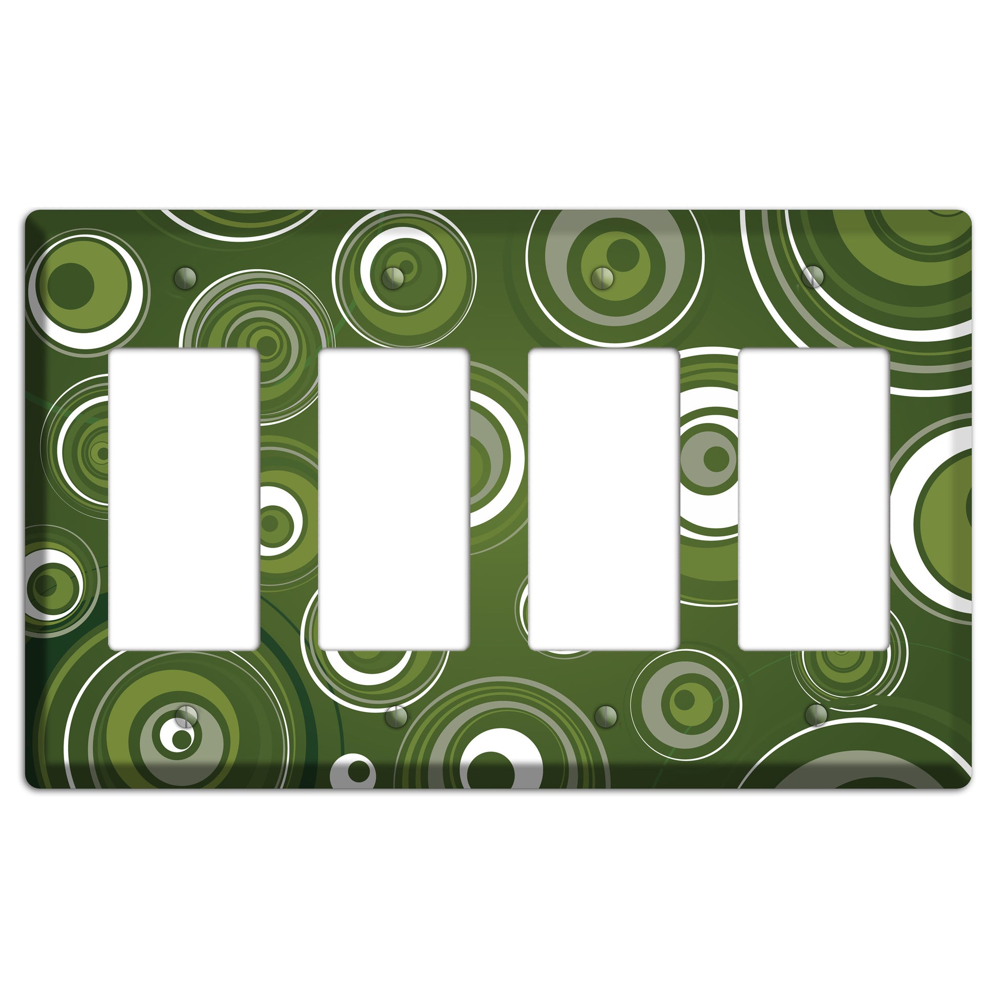 Green Circles 4 Rocker Wallplate
