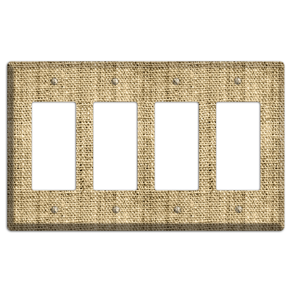 Indian Khaki Burlap 4 Rocker Wallplate