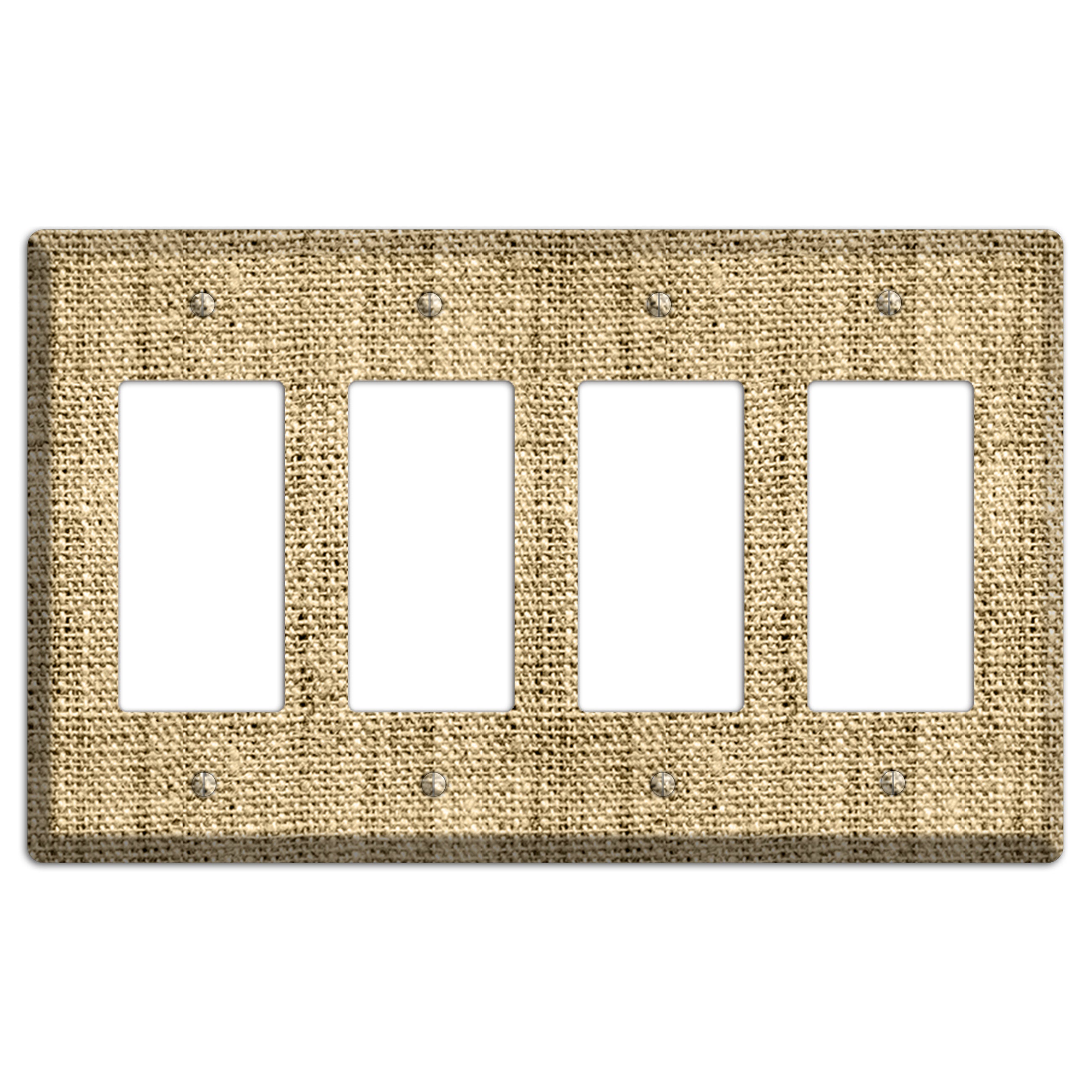 Indian Khaki Burlap 4 Rocker Wallplate