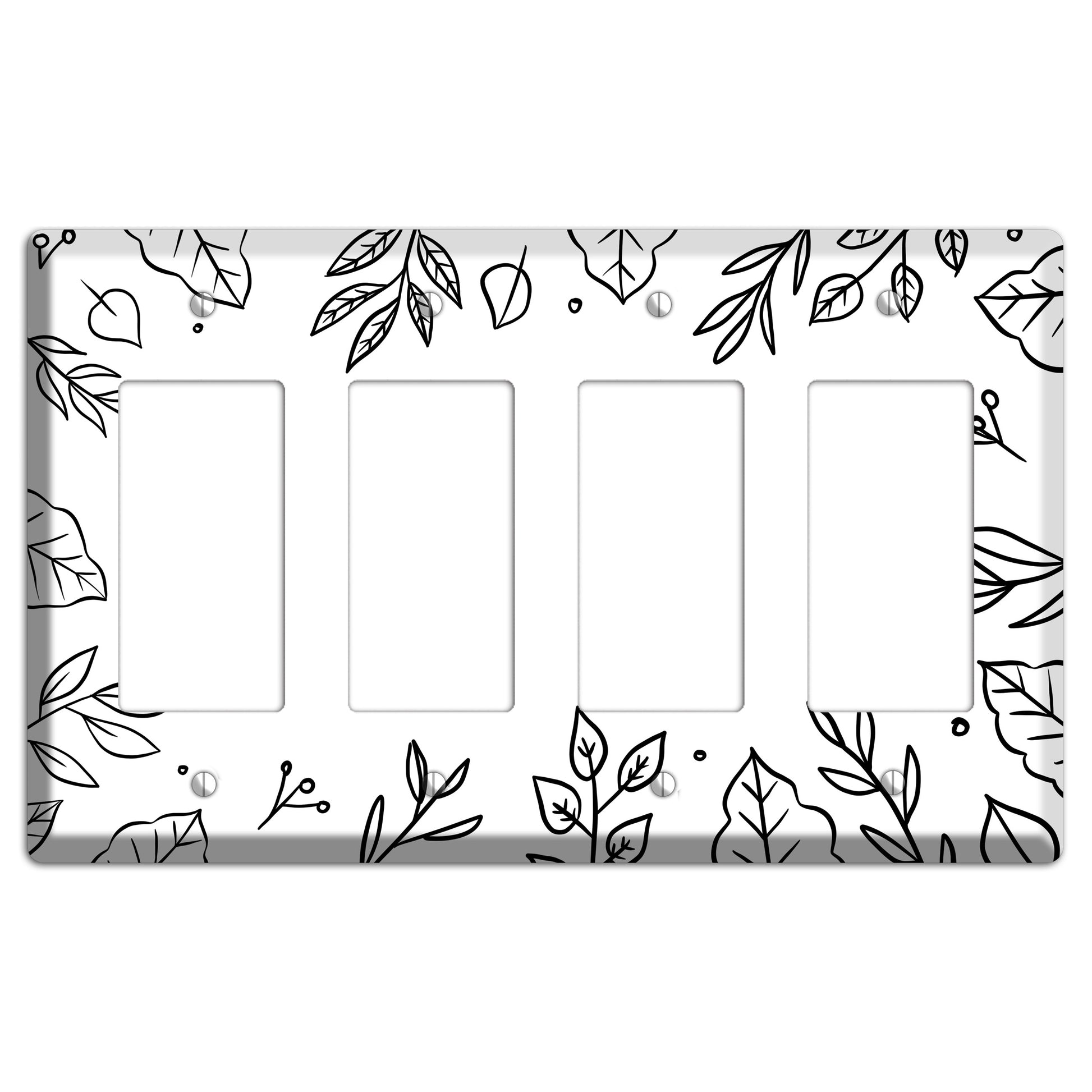 Hand-Drawn Floral 33 4 Rocker Wallplate