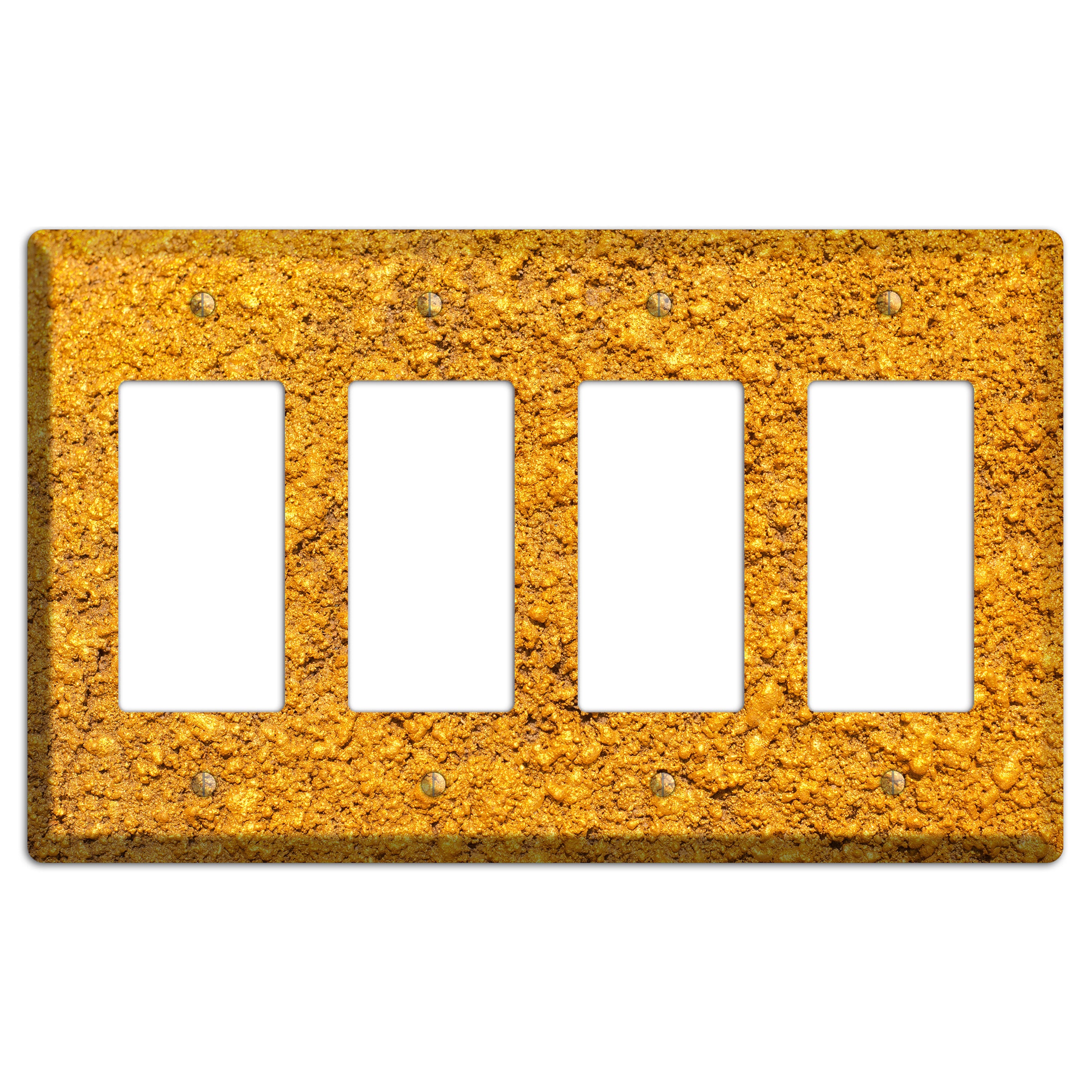 Yellow Textured Concrete 4 Rocker Wallplate