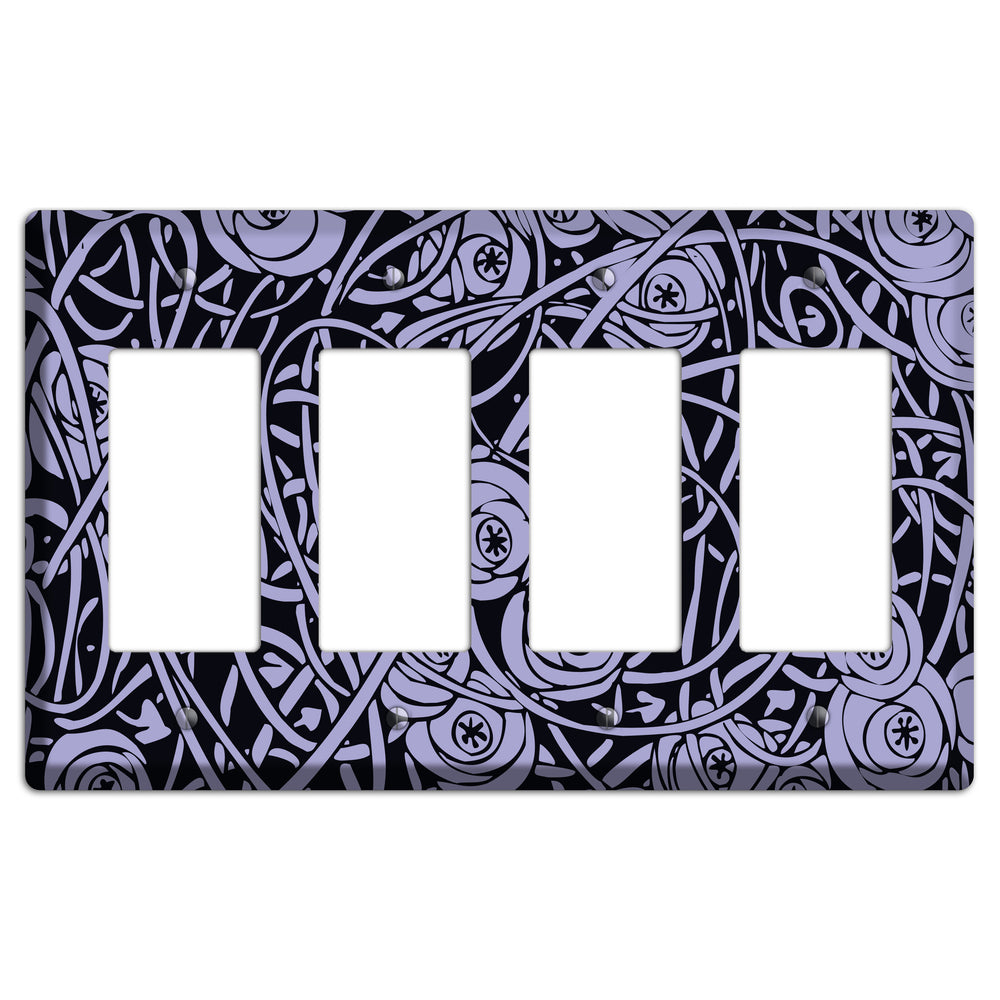 Lilac Deco Floral 4 Rocker Wallplate