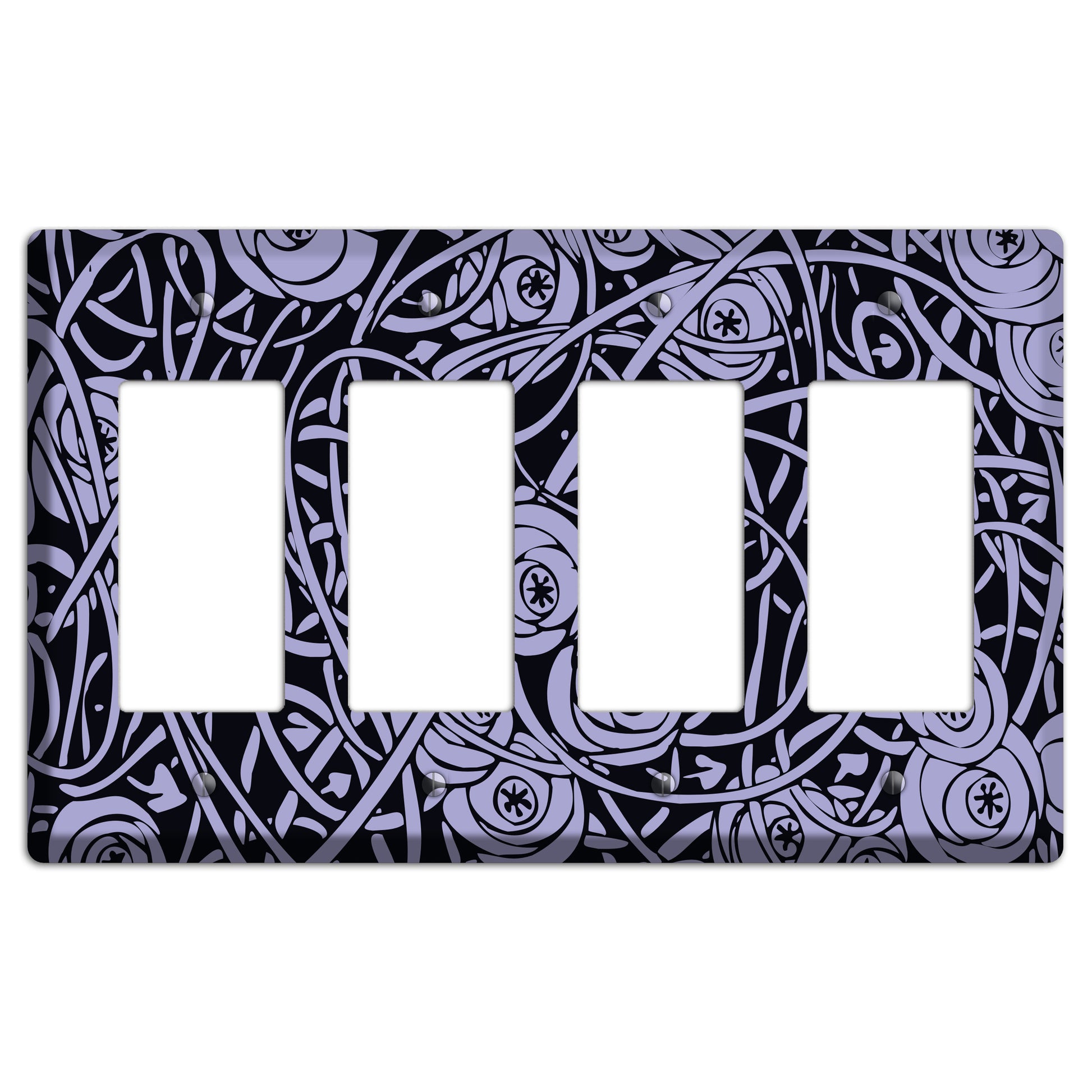 Lilac Deco Floral 4 Rocker Wallplate