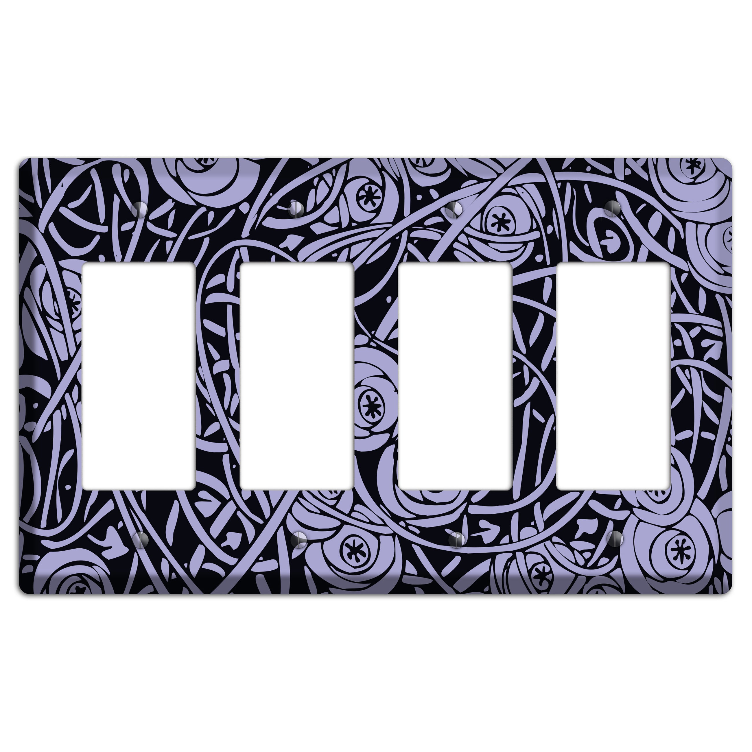 Lilac Deco Floral 4 Rocker Wallplate