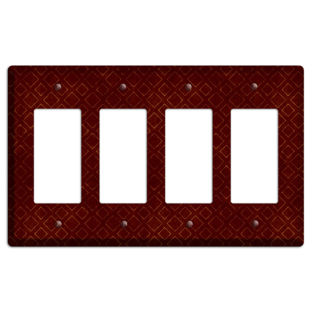 Maroon Diamonds 4 Rocker Wallplate