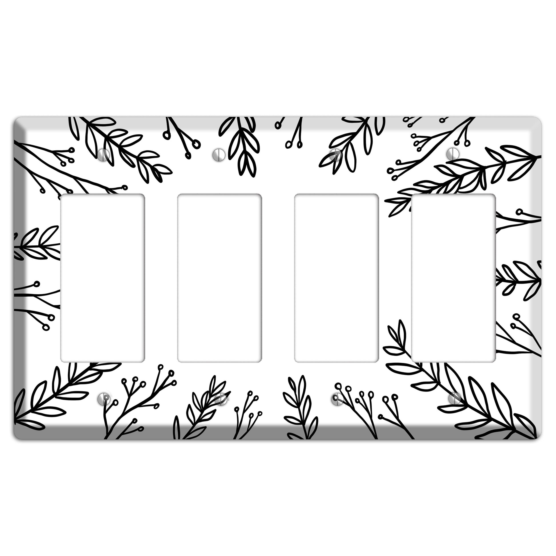 Hand-Drawn Leaves 9 4 Rocker Wallplate