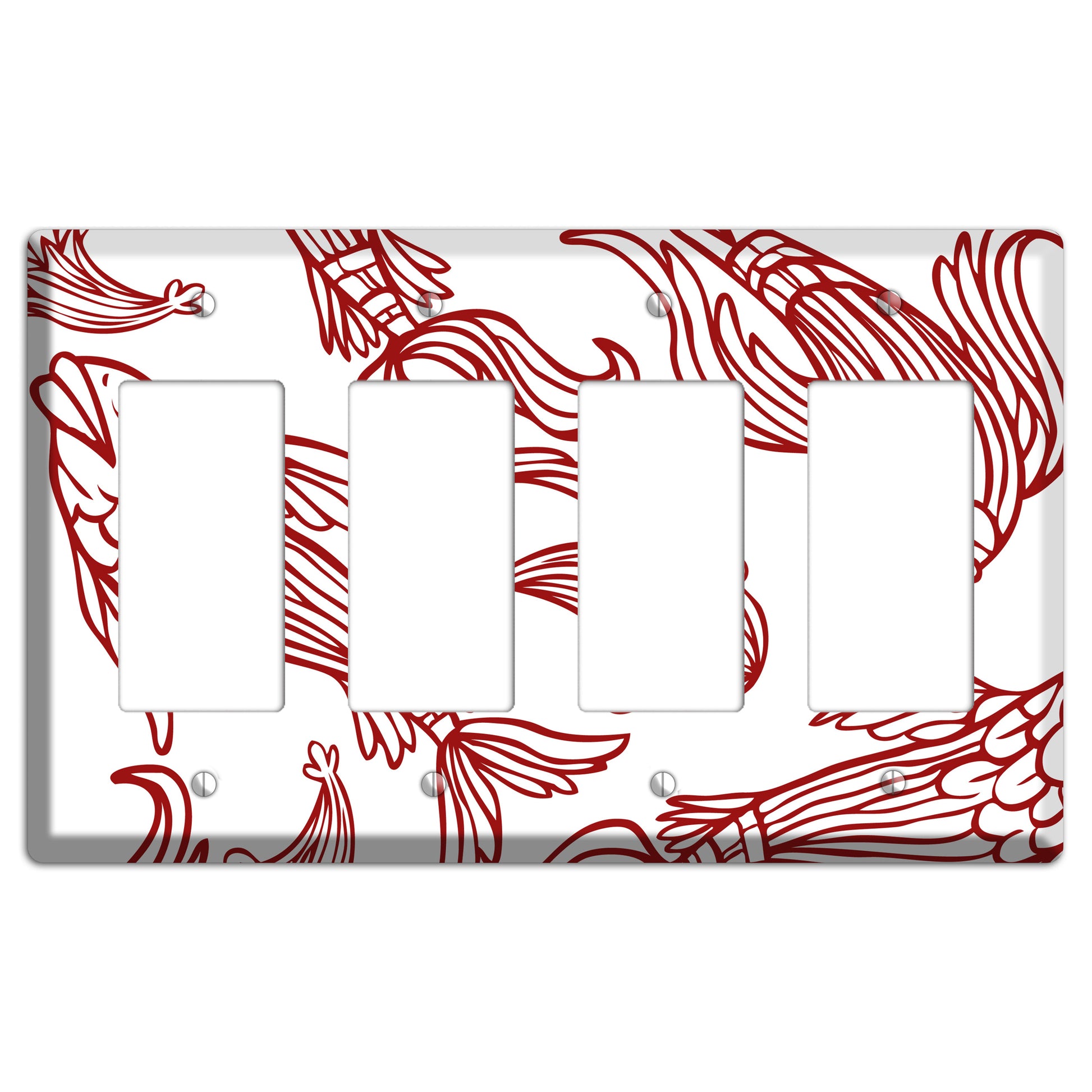 Red and White Koi 4 Rocker Wallplate