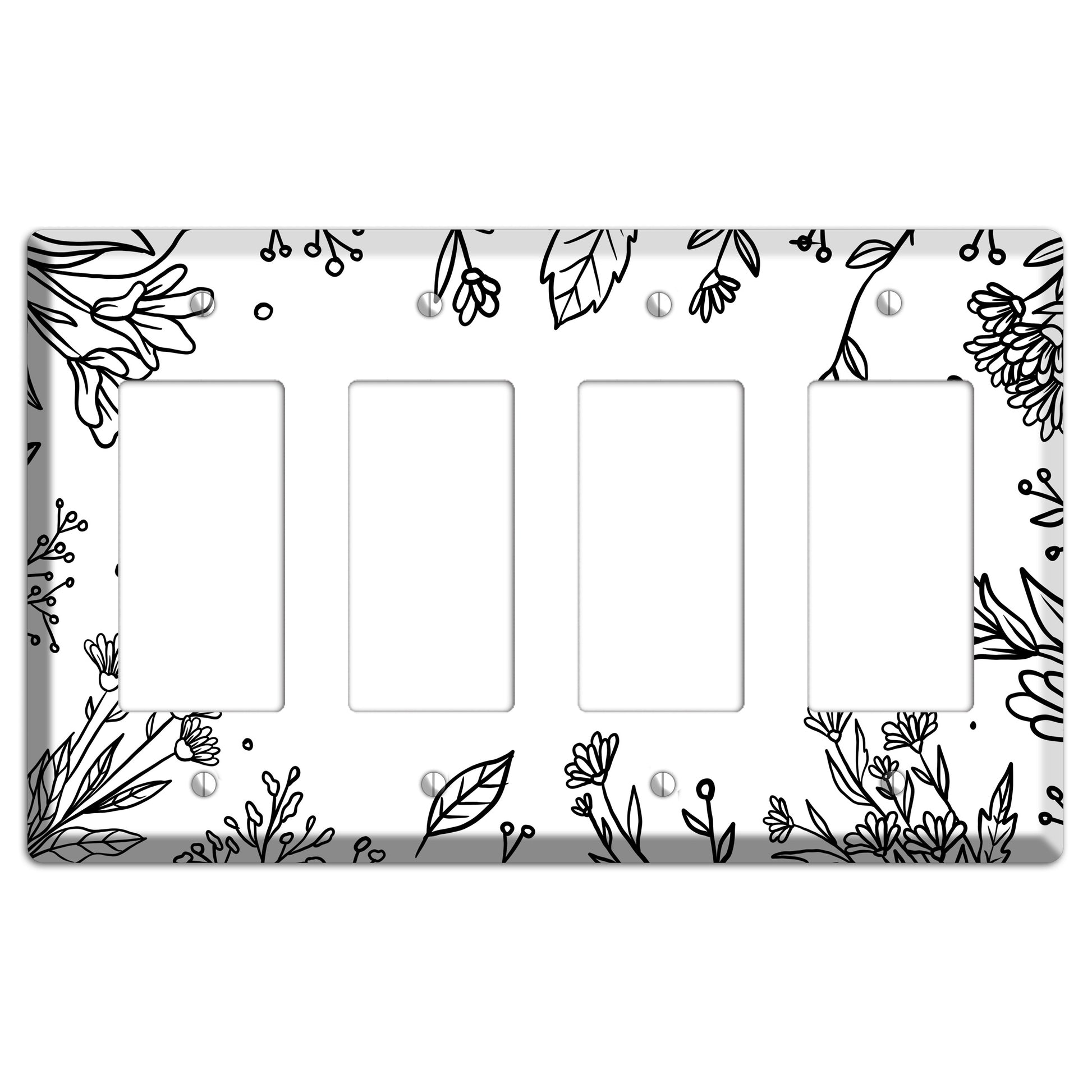 Hand-Drawn Floral 30 4 Rocker Wallplate