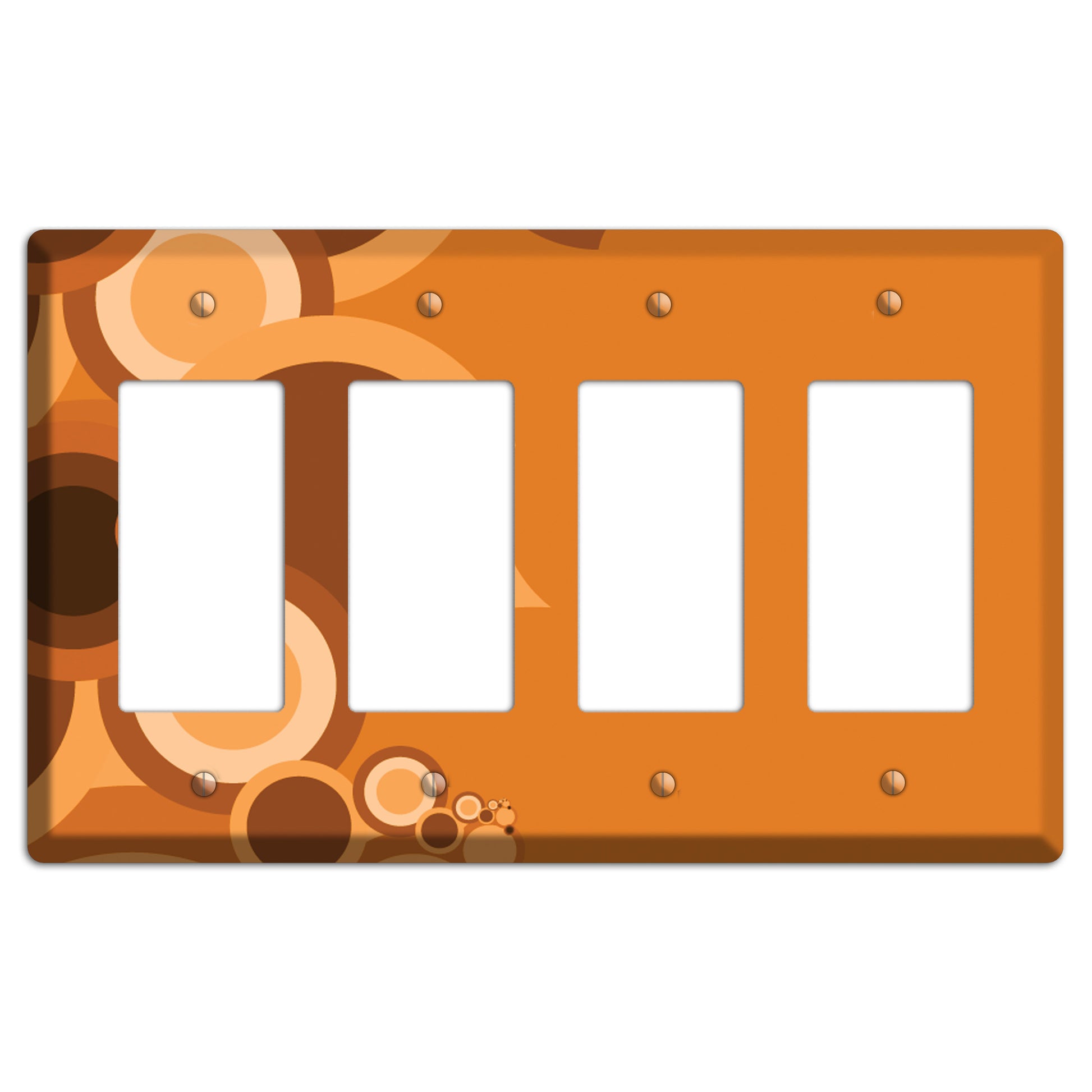 Burnt Orange Circles 4 Rocker Wallplate