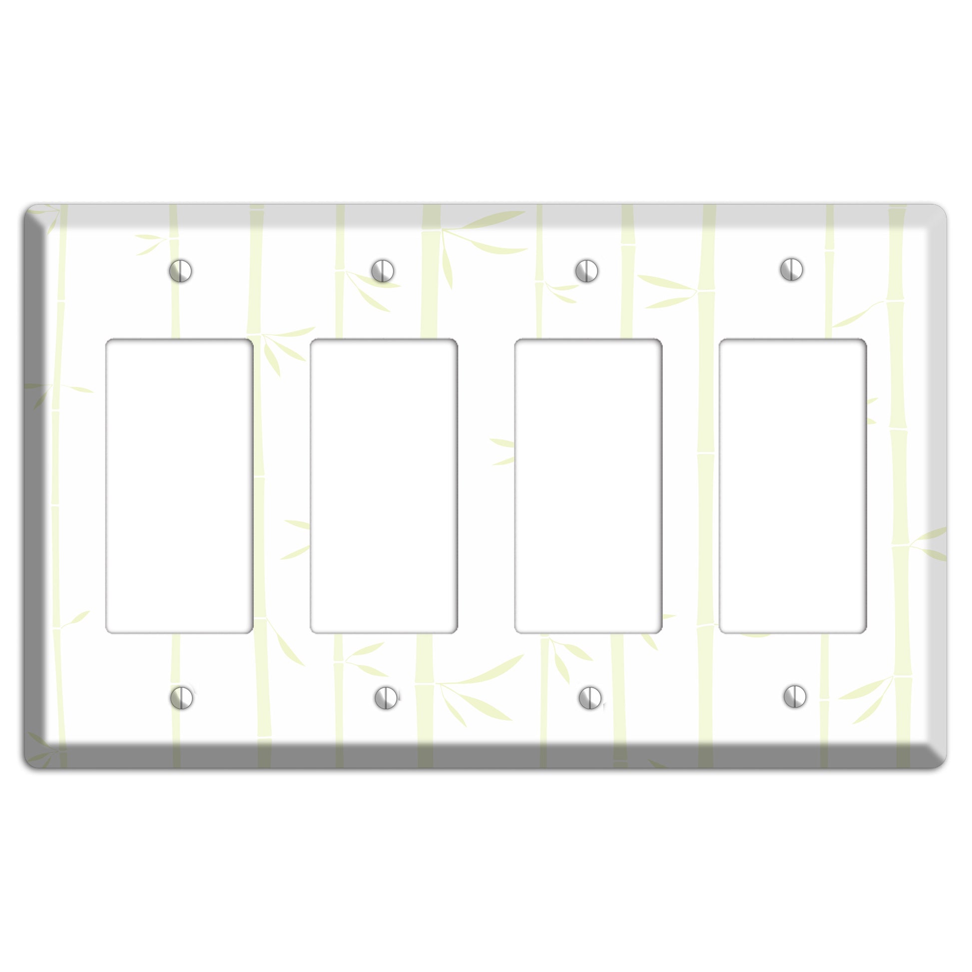 Light Green Bamboo 4 Rocker Wallplate