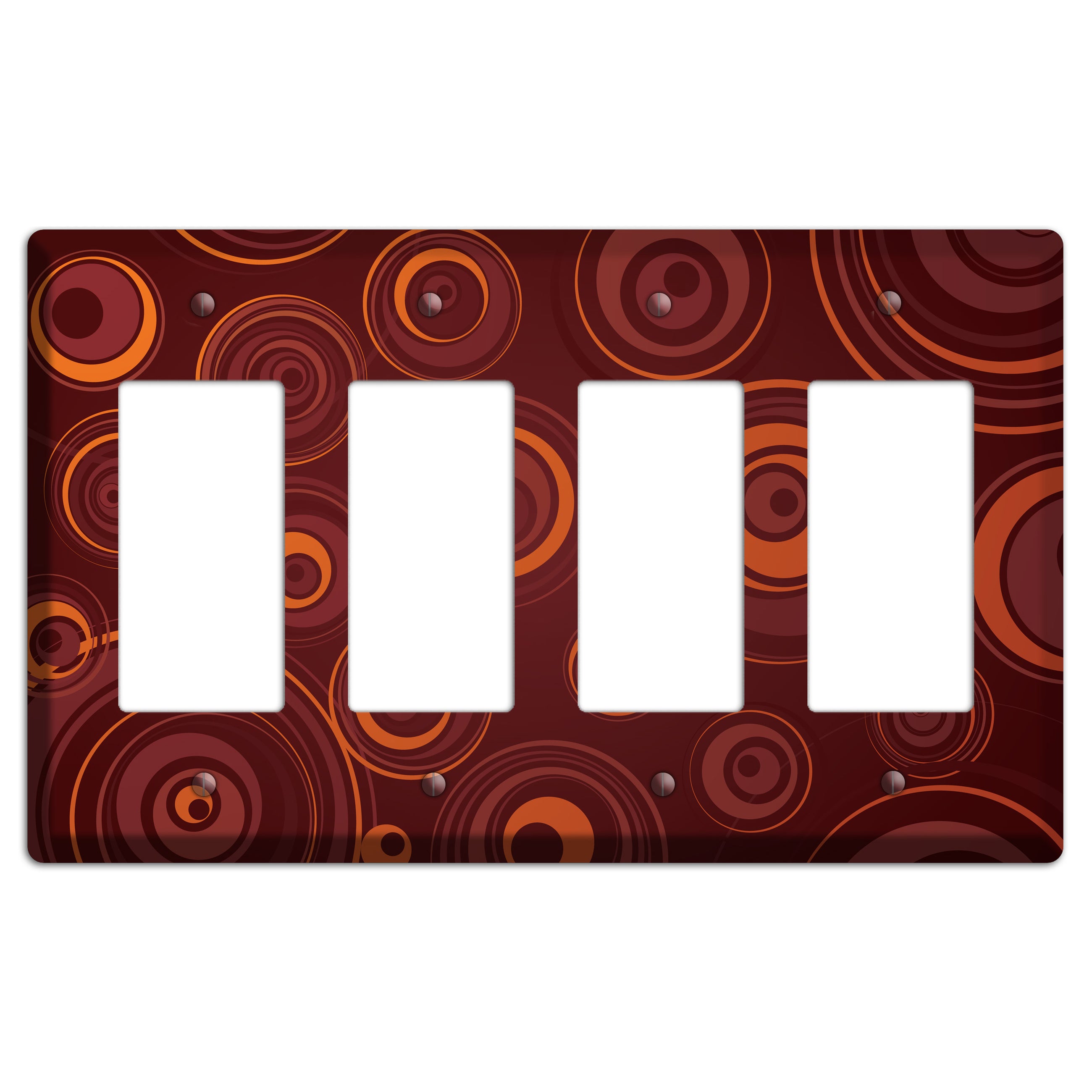 Brown Circles 4 Rocker Wallplate