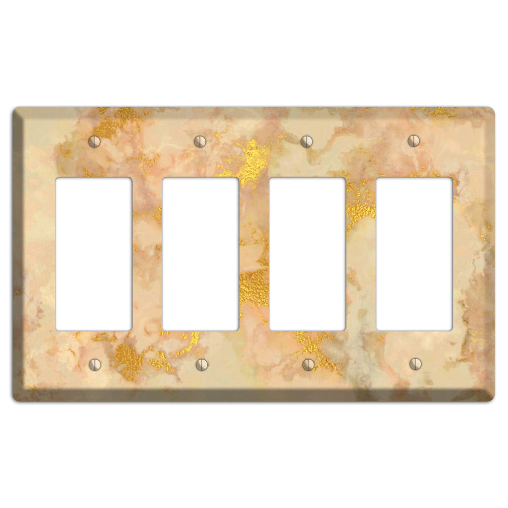Old Gold Marble 4 Rocker Wallplate