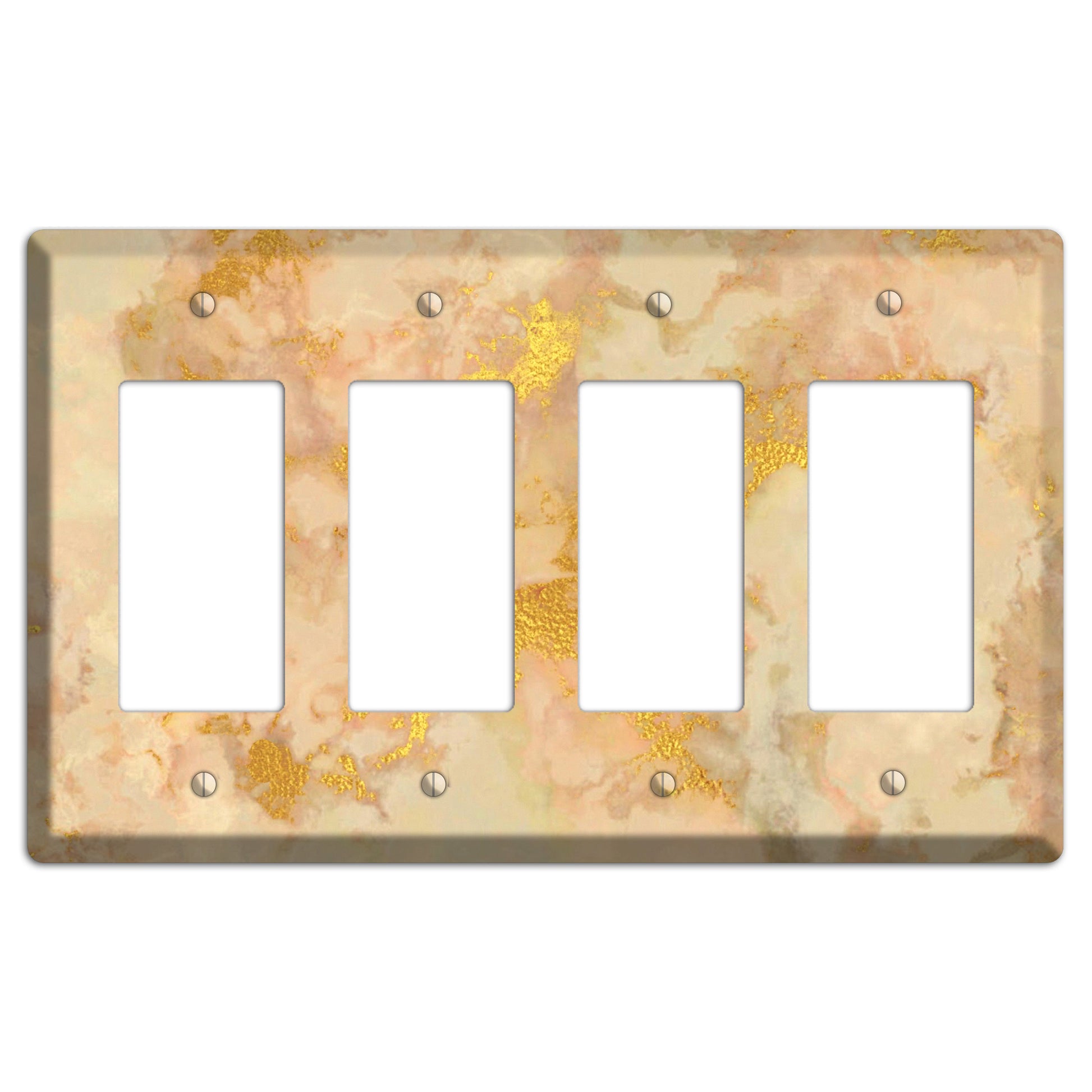 Old Gold Marble 4 Rocker Wallplate