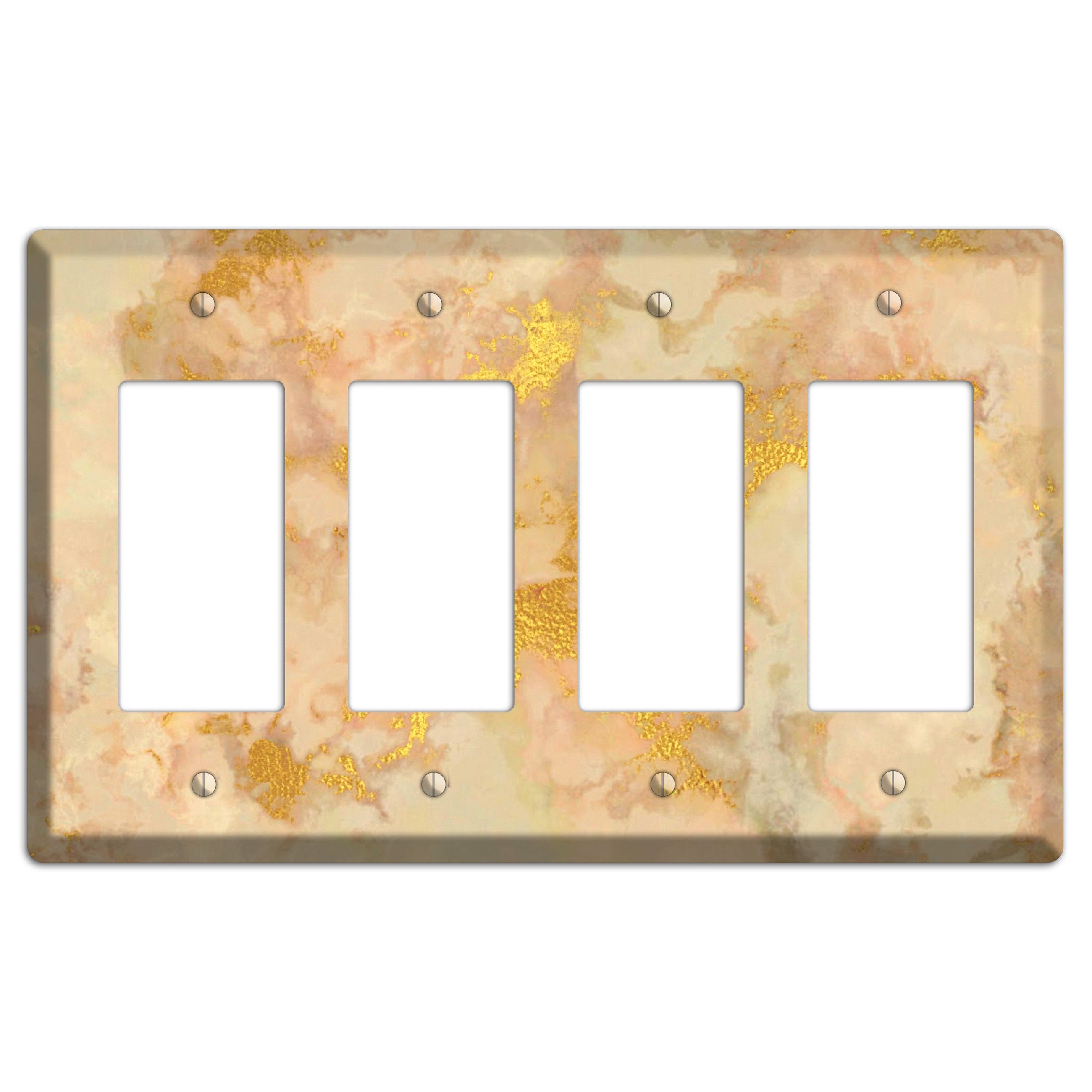 Old Gold Marble 4 Rocker Wallplate