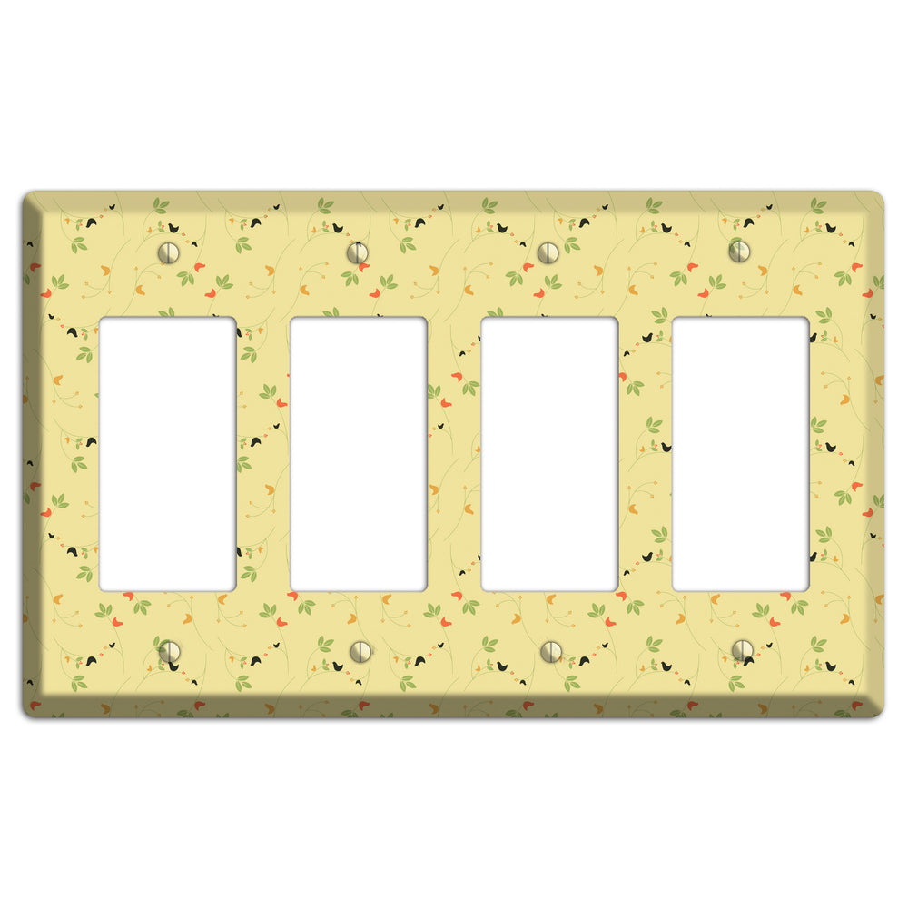 Tiny Yellow Flowers 4 Rocker Wallplate