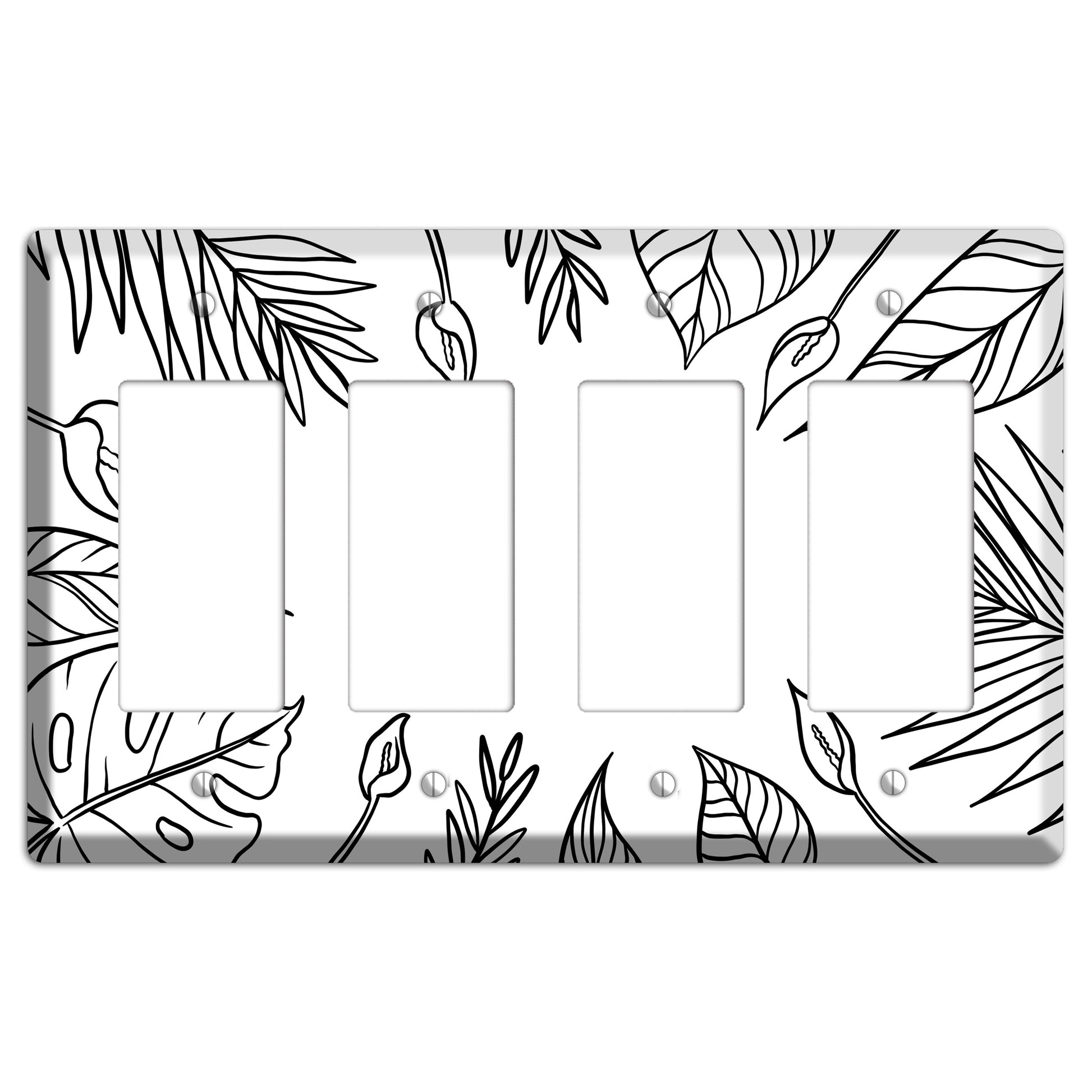 Hand-Drawn Leaves 1 4 Rocker Wallplate