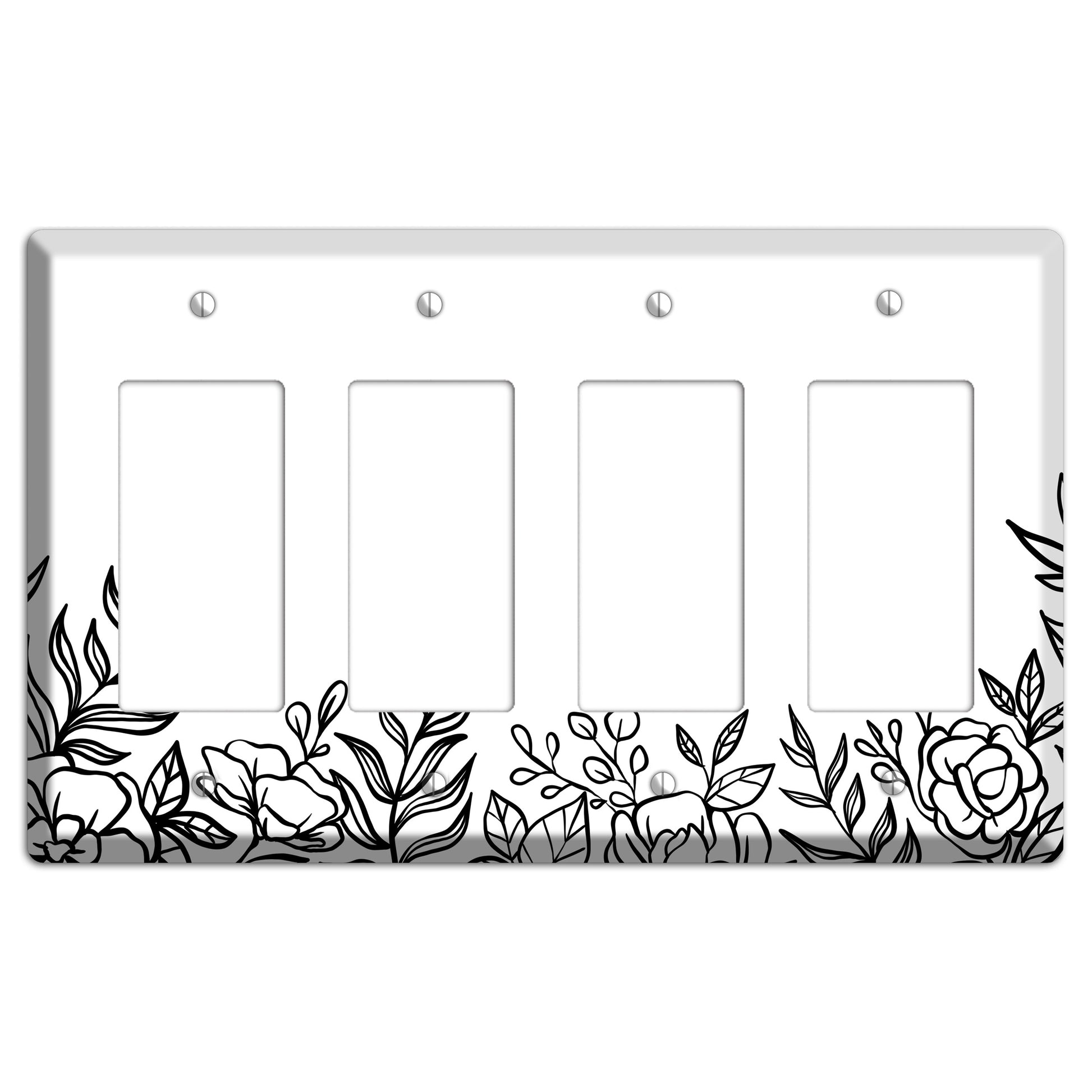 Hand-Drawn Floral 16 4 Rocker Wallplate