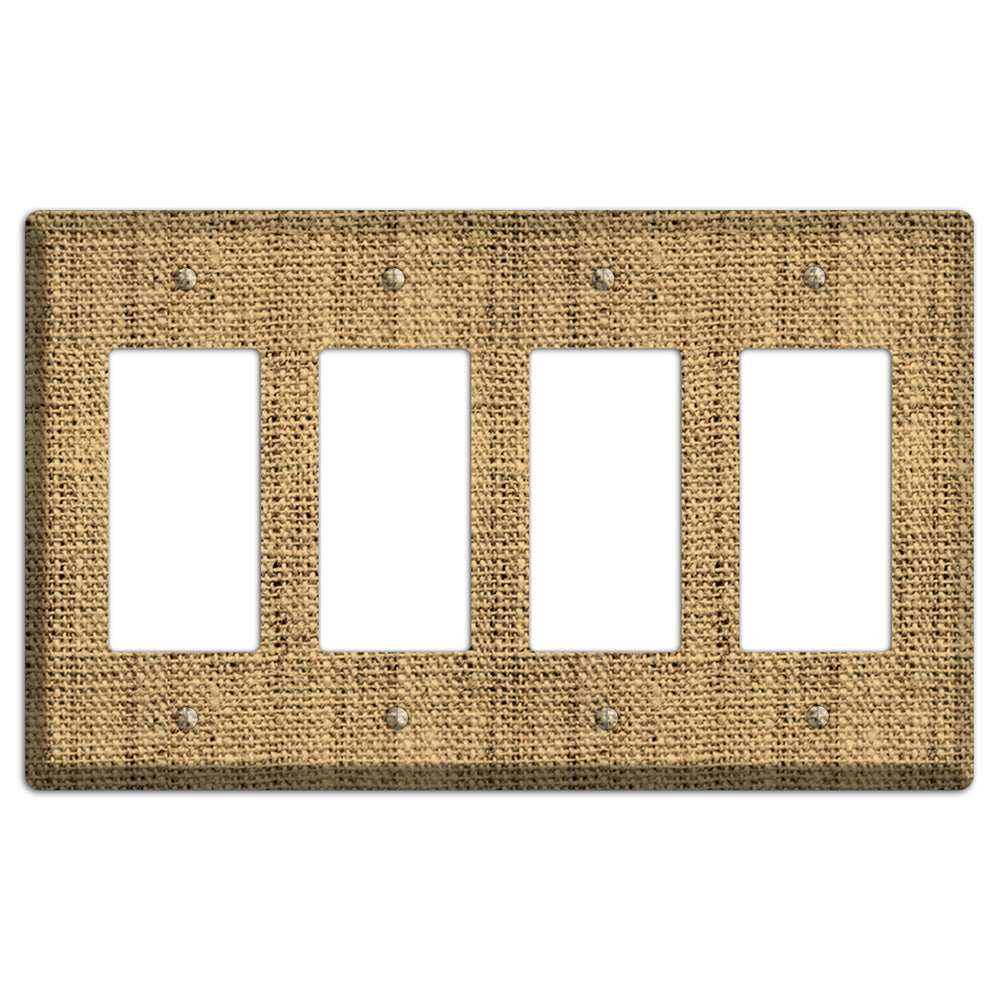 Teak Burlap 4 Rocker Wallplate